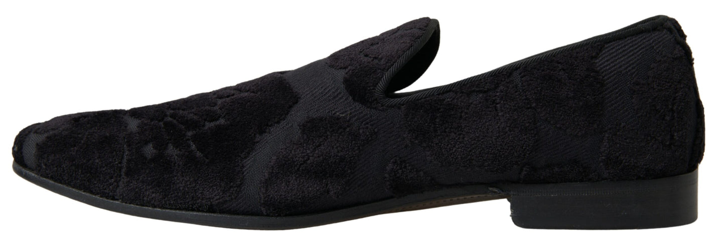 Mocassins vintage noirs exquis Dolce & Gabbana pour hommes
