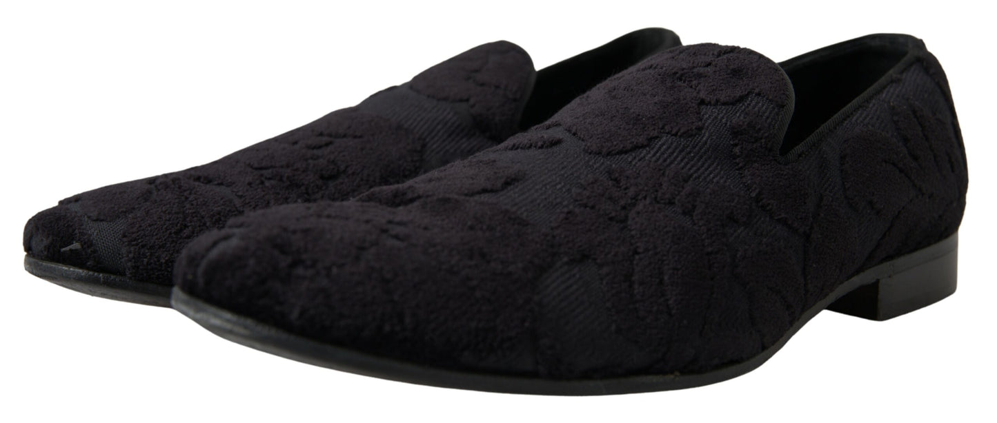 Mocassins vintage noirs exquis Dolce & Gabbana pour hommes