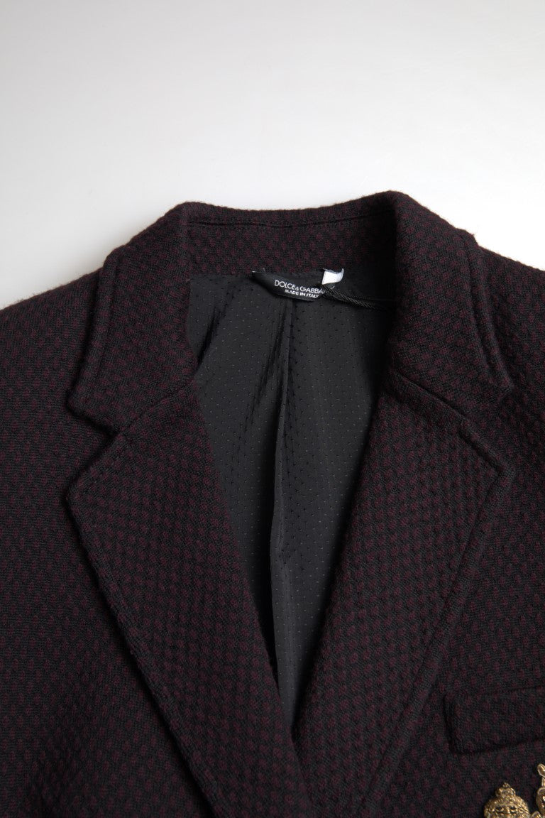 Dolce & Gabbana Elegante blazer de lana con doble botonadura en color morado