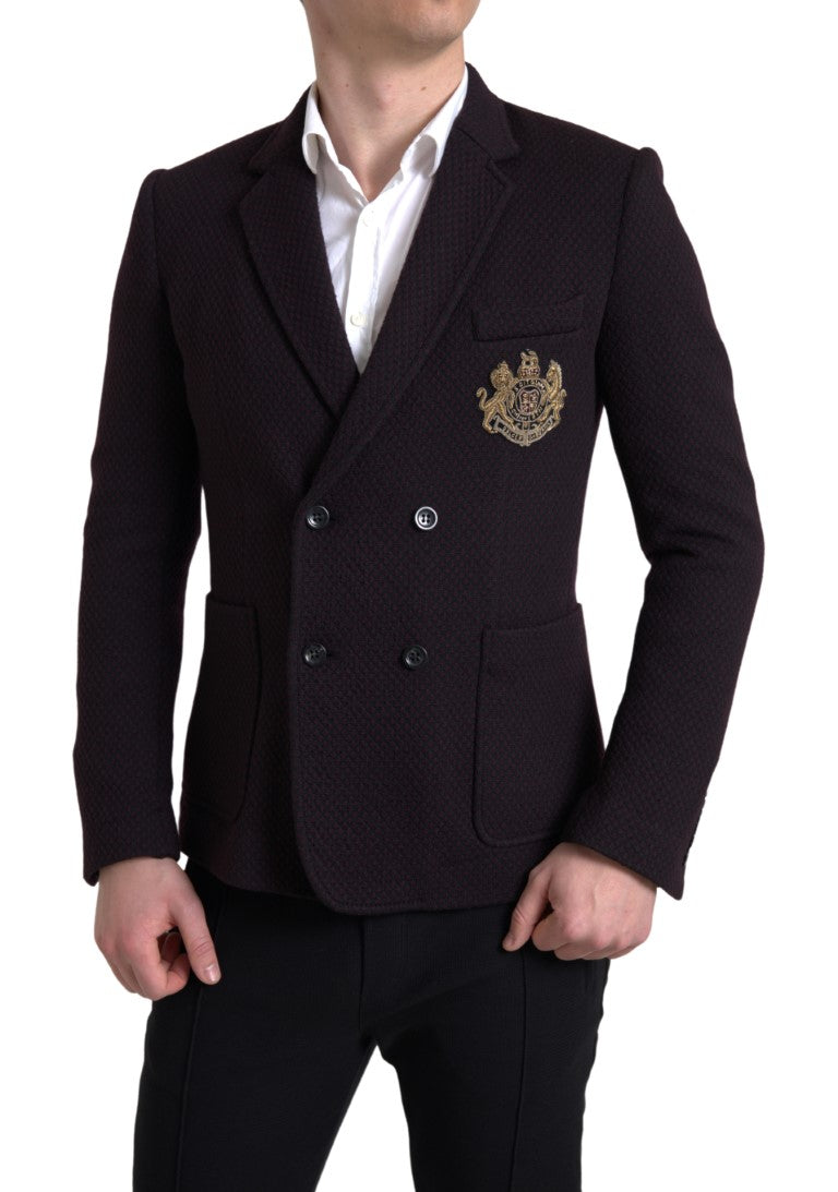 Dolce & Gabbana Elegante blazer de lana con doble botonadura en color morado
