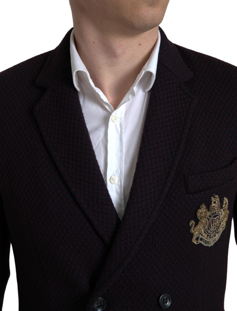 Dolce & Gabbana Elegante blazer de lana con doble botonadura en color morado