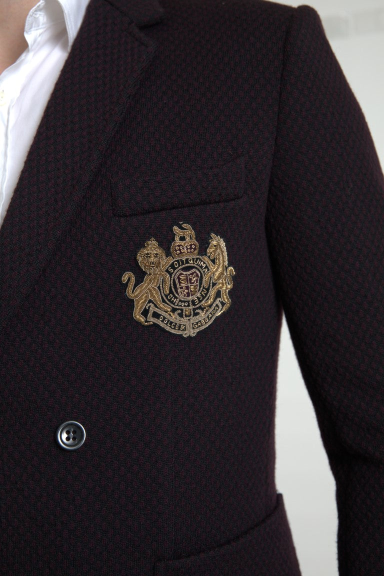 Dolce & Gabbana Elegante blazer de lana con doble botonadura en color morado