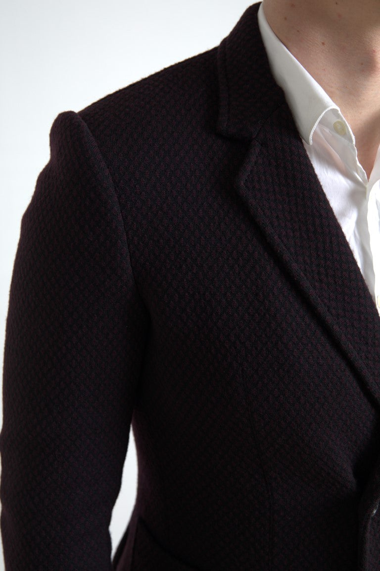 Dolce & Gabbana Elegante blazer de lana con doble botonadura en color morado