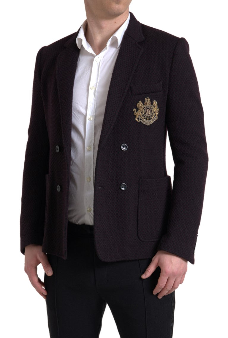 Dolce & Gabbana Elegante blazer de lana con doble botonadura en color morado