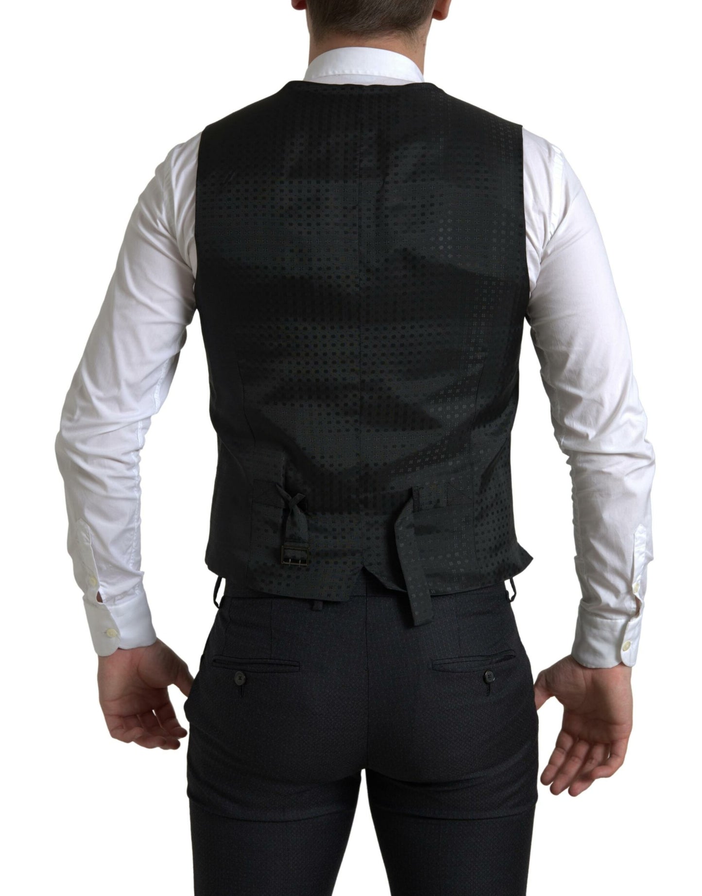 Dolce & Gabbana Elegante traje negro de 3 piezas de corte slim Martini