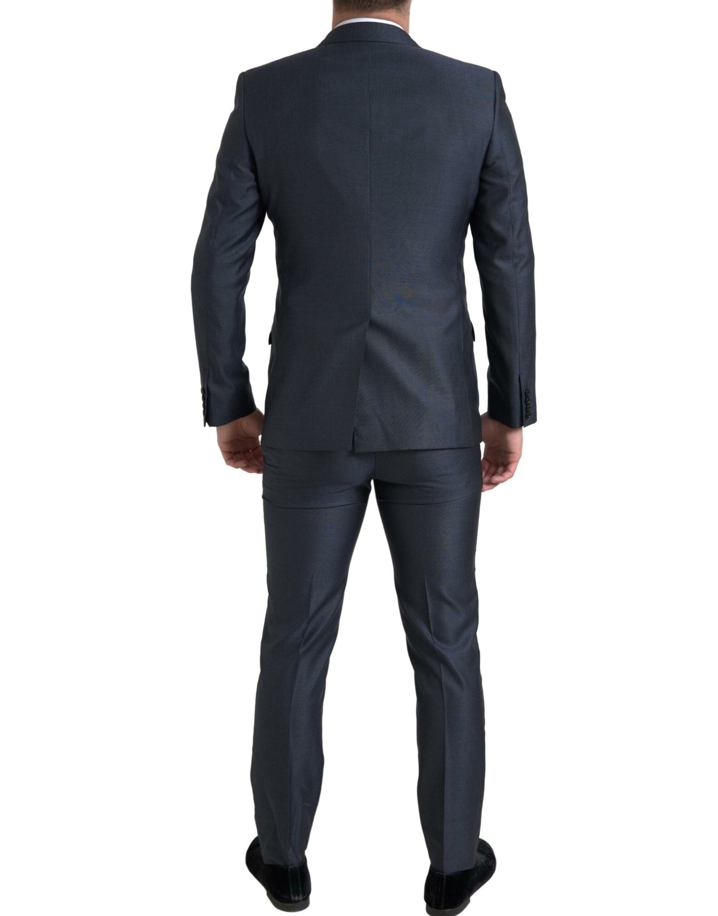 Dolce & Gabbana Elegante traje Martini en mezcla de seda azul