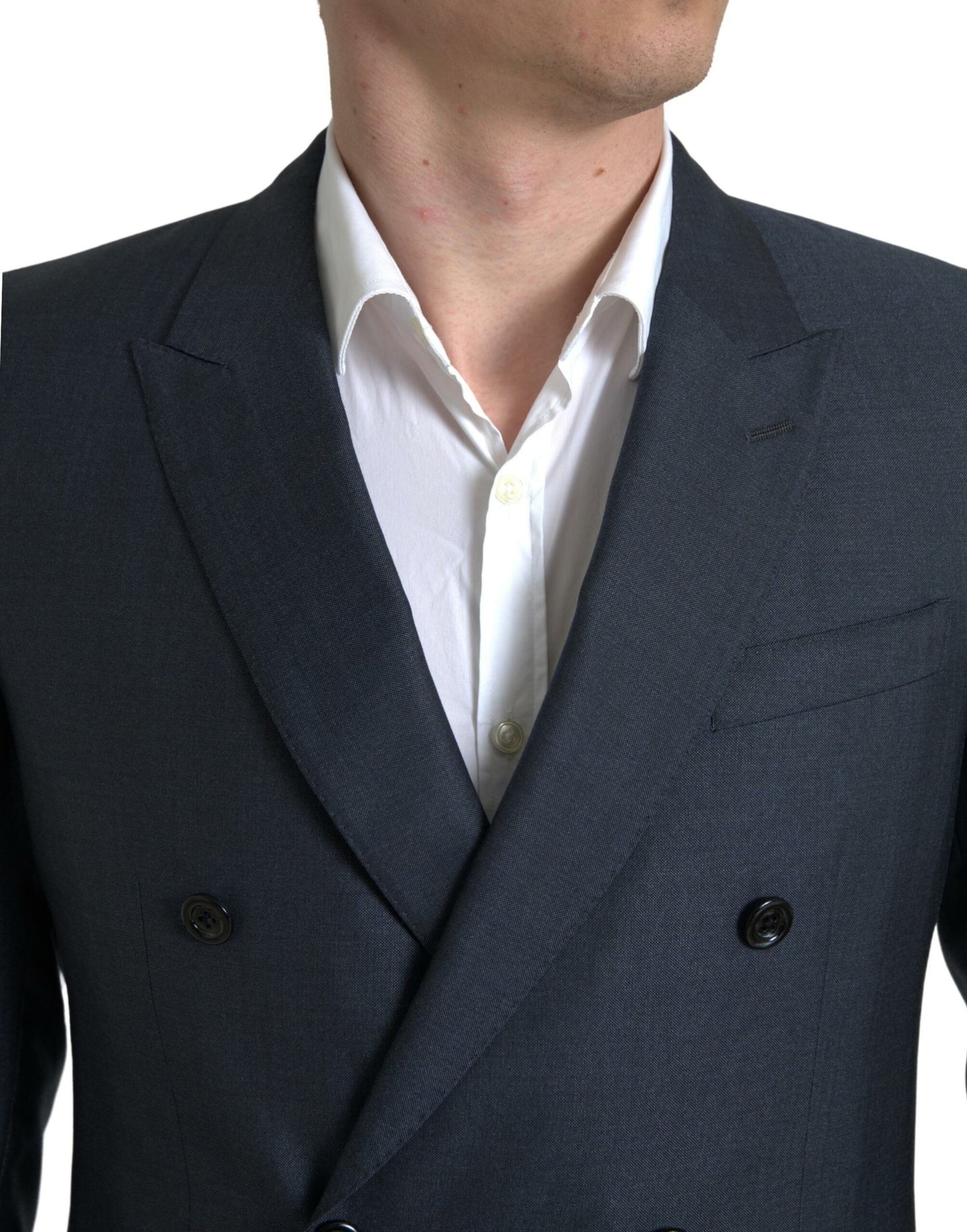 Dolce & Gabbana Elegante traje Martini en mezcla de seda azul