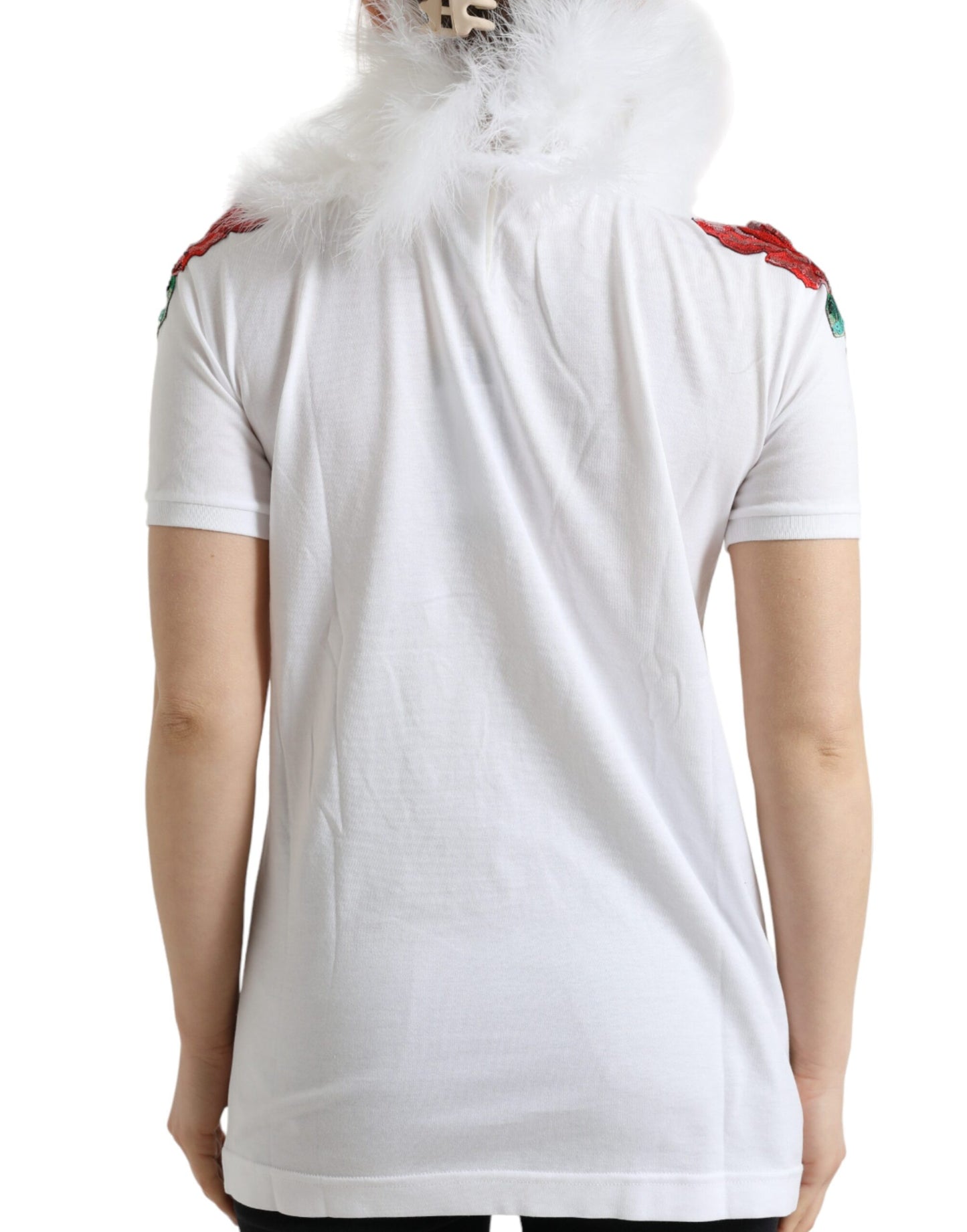 T-shirt élégant en coton orné de sequins Dolce & Gabbana