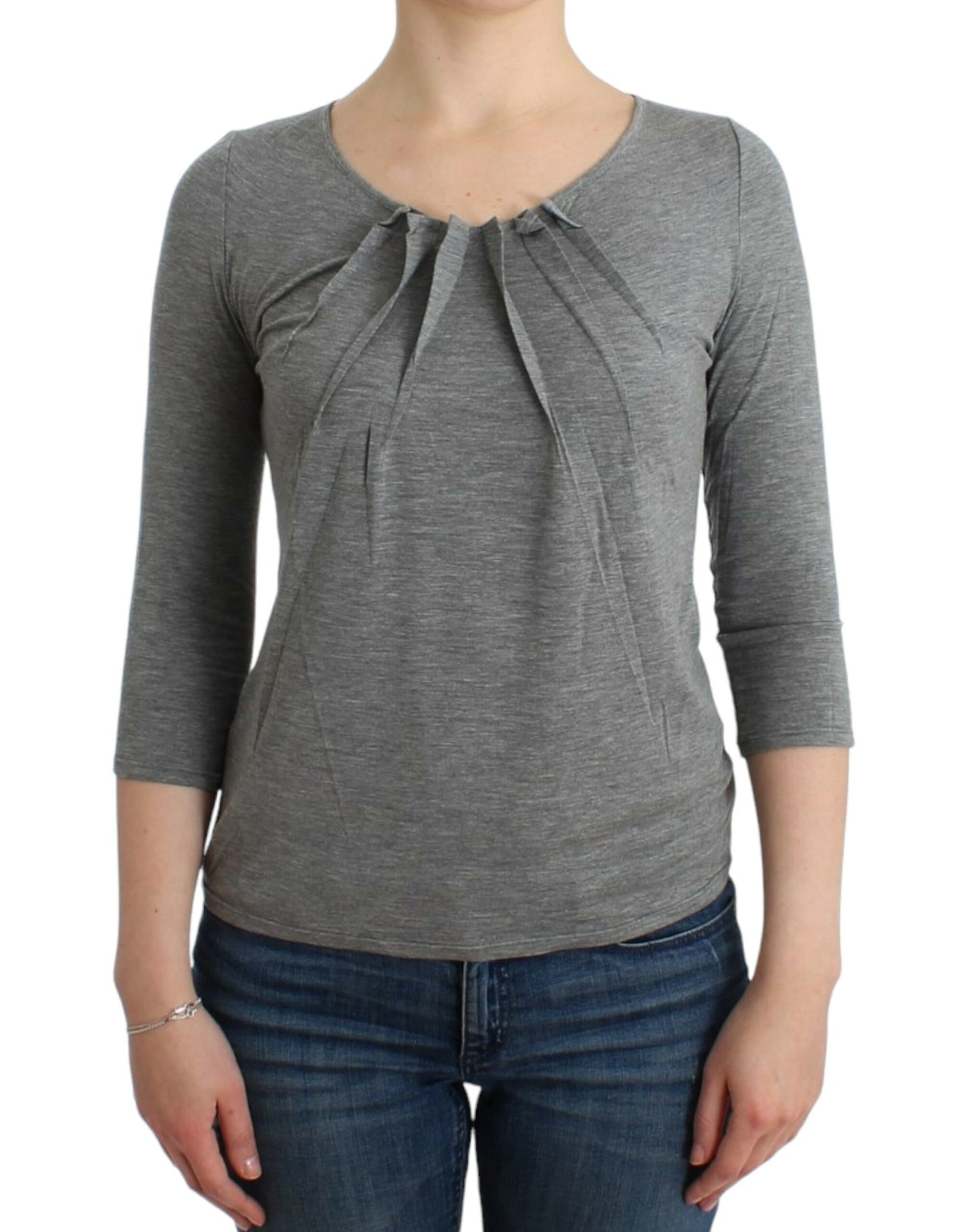 Cavalli Elegant Gray Cashmere-Blend Jumper - Elegance Online Limited