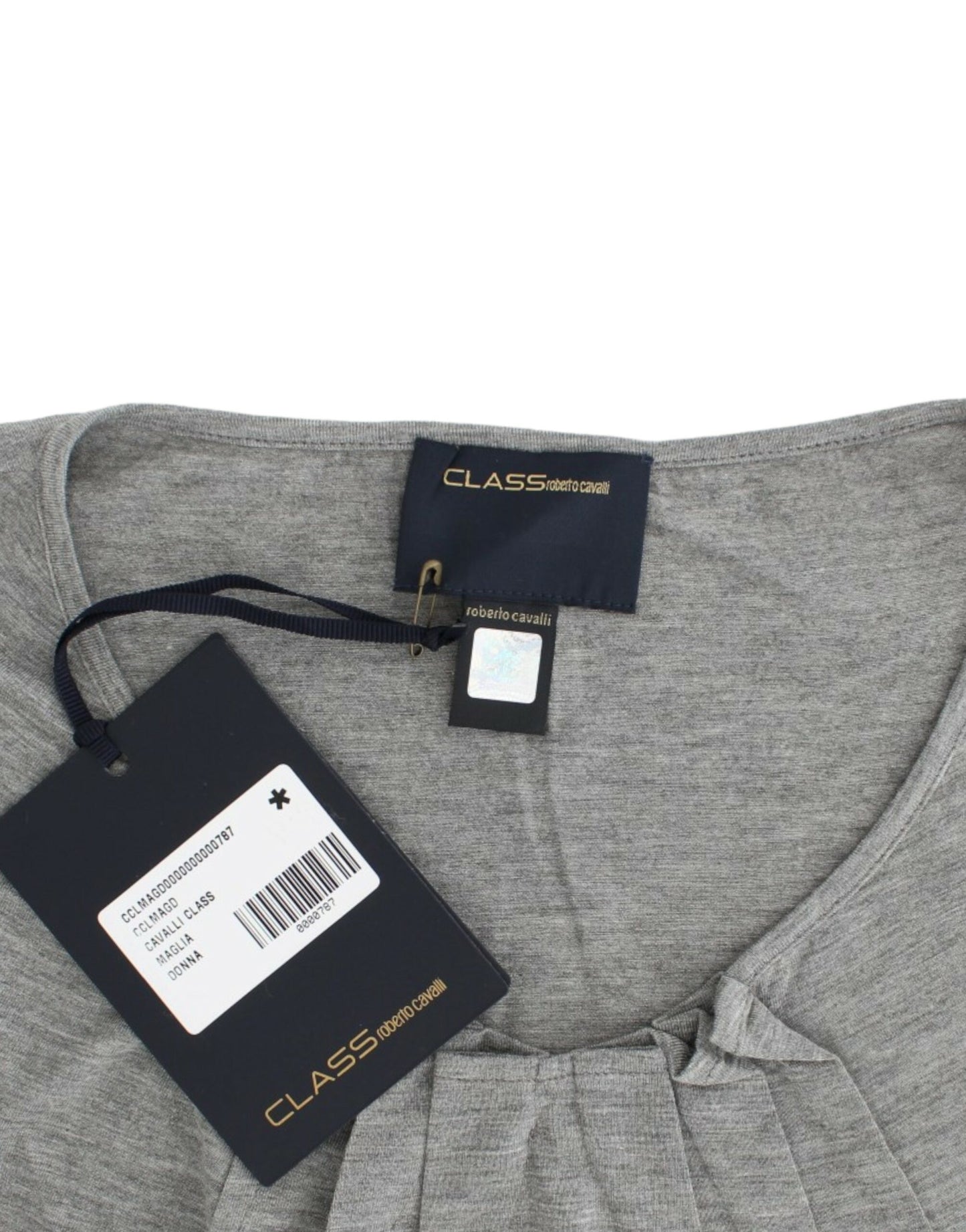 Cavalli Elegant Gray Cashmere-Blend Jumper - Elegance Online Limited