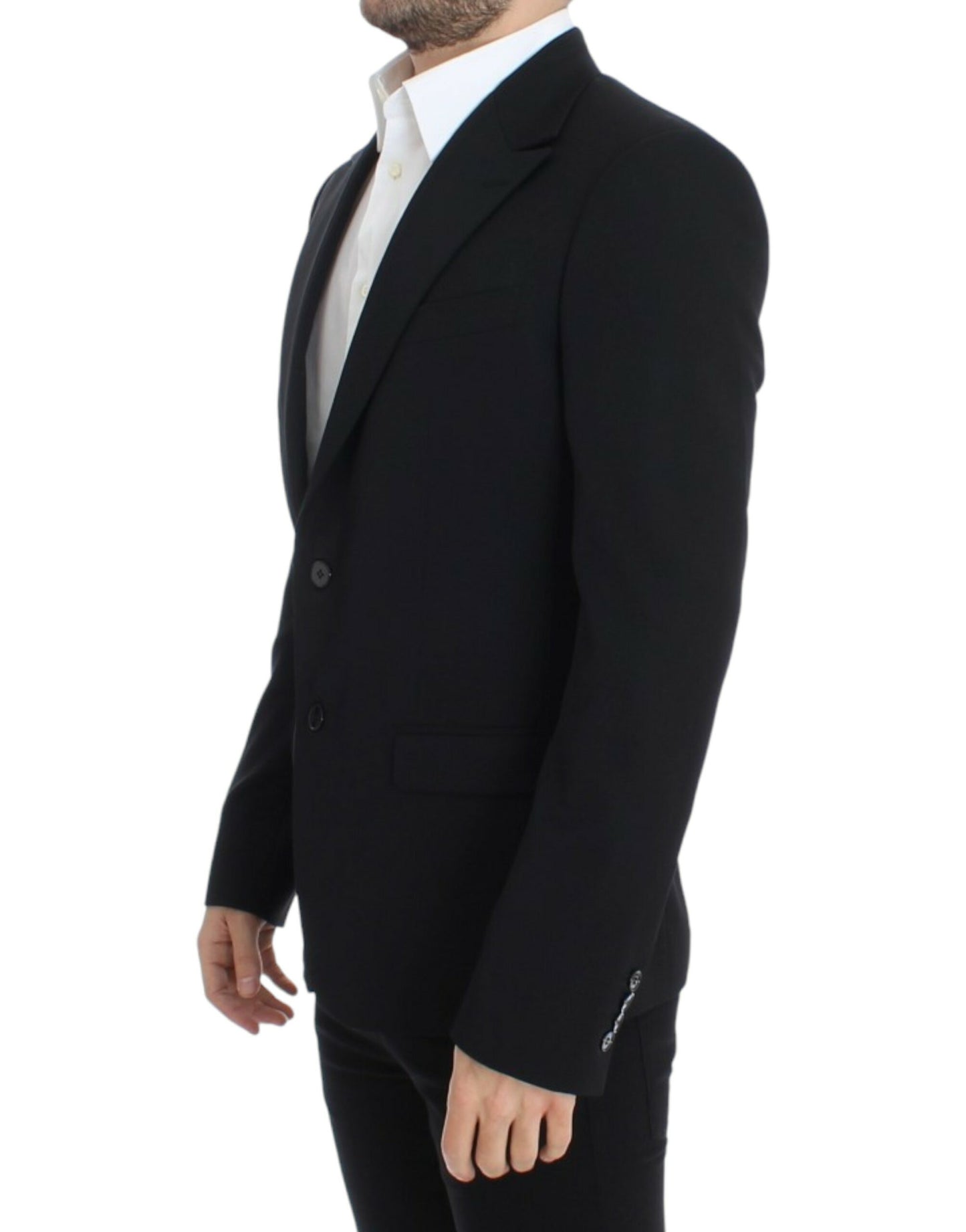Dolce & Gabbana Elegante blazer de lana negro de corte slim
