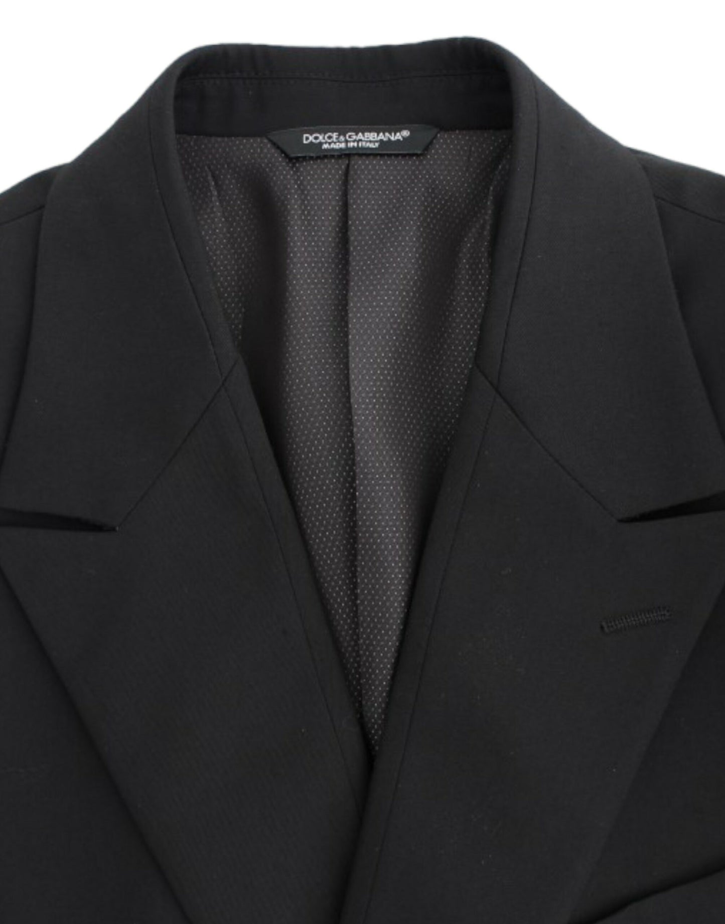 Dolce & Gabbana Elegante blazer de lana negro de corte slim