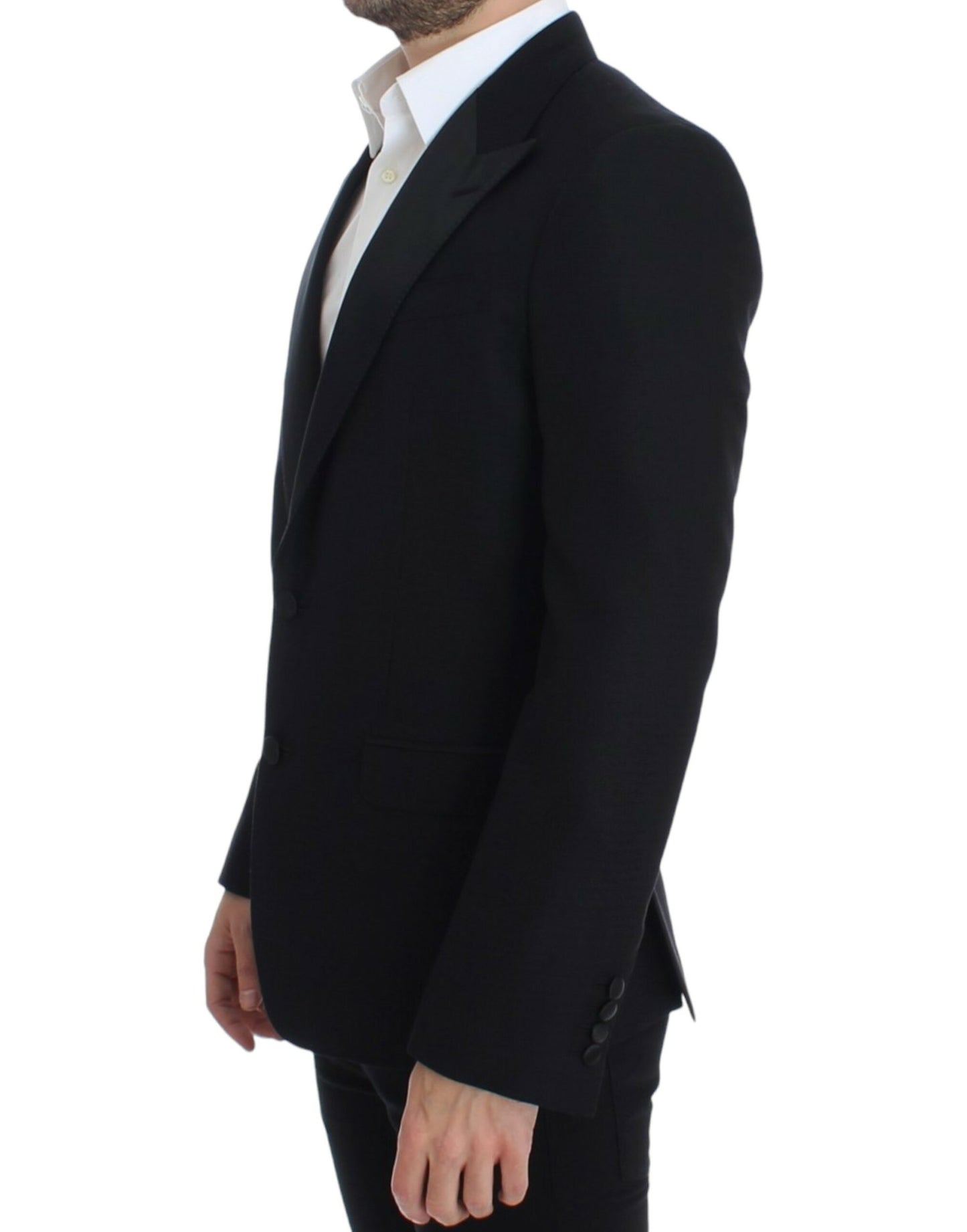 Blazer elegante Sicilia de mezcla de seda negra de Dolce & Gabbana