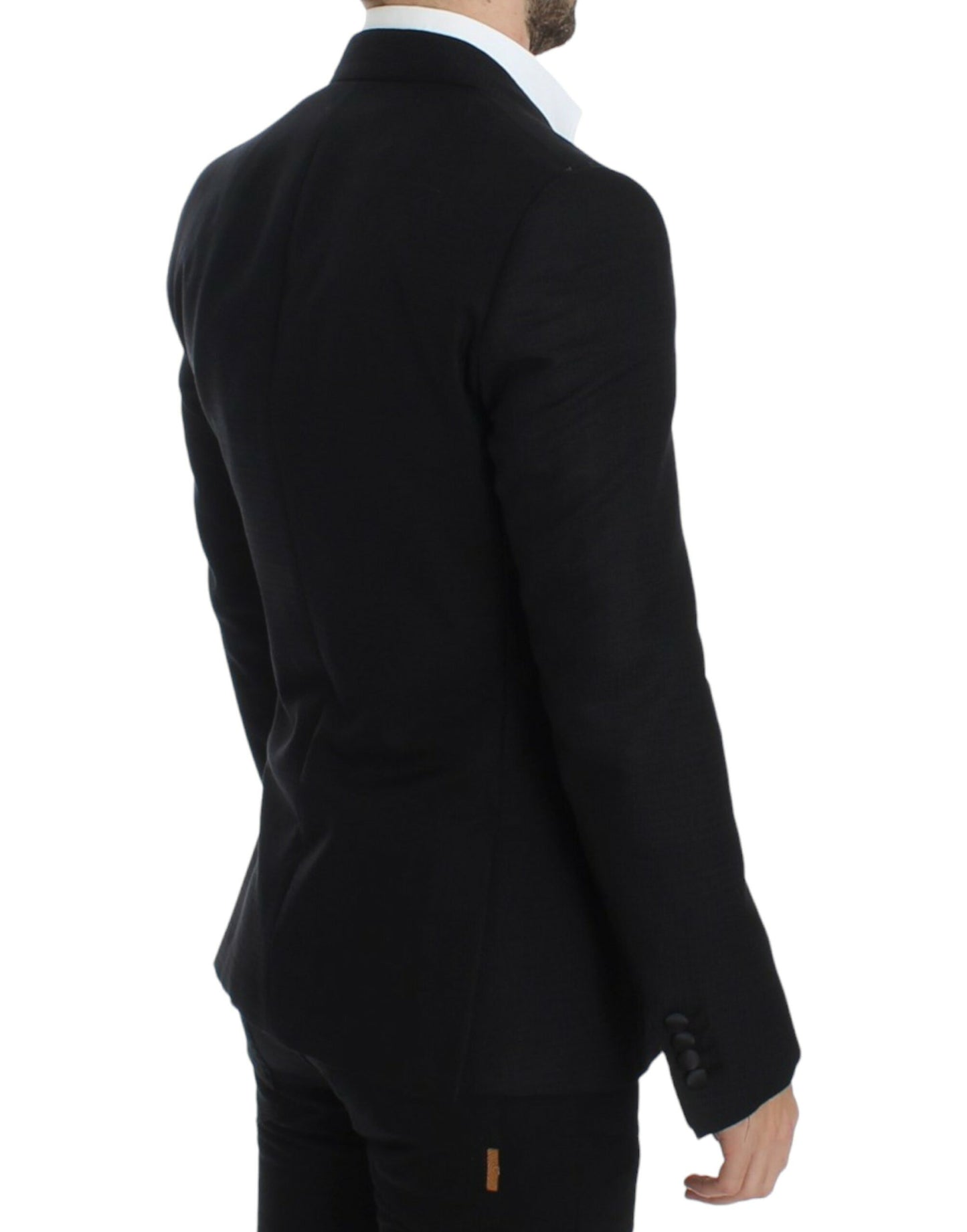 Blazer elegante Sicilia de mezcla de seda negra de Dolce & Gabbana