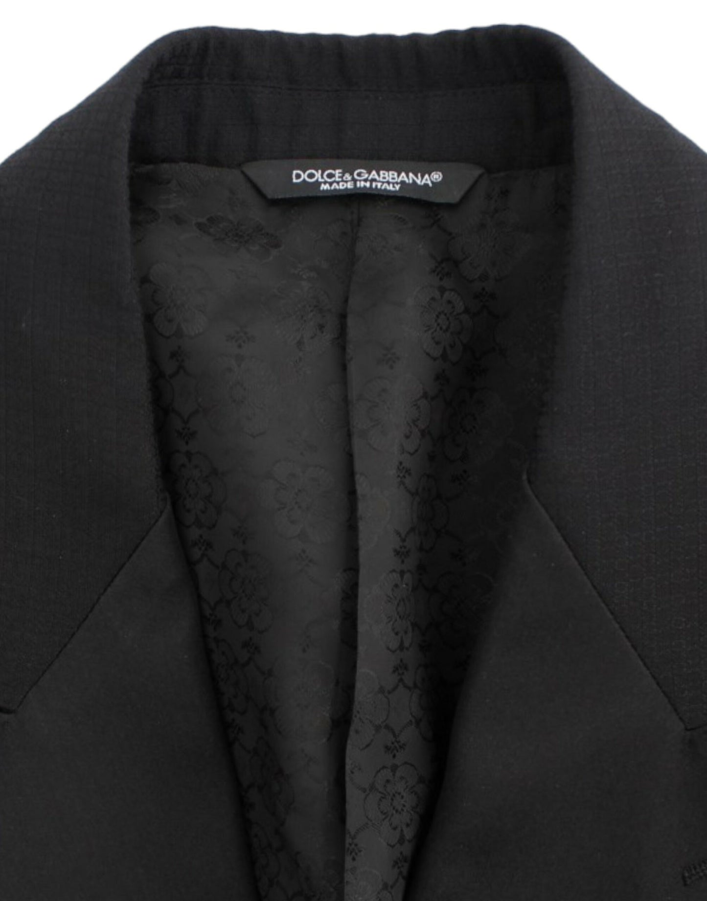 Blazer elegante Sicilia de mezcla de seda negra de Dolce & Gabbana