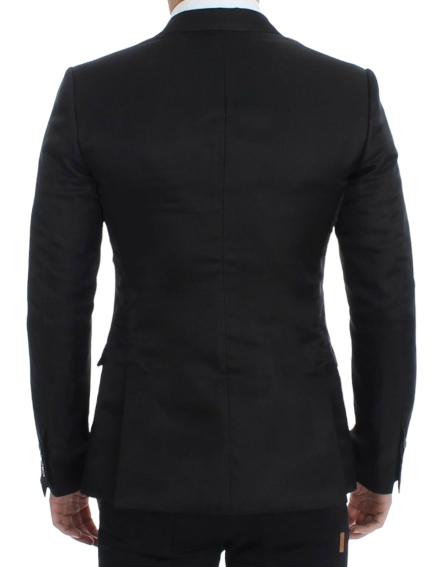 Dolce & Gabbana Elegante blazer de dos botones en mezcla de seda negra