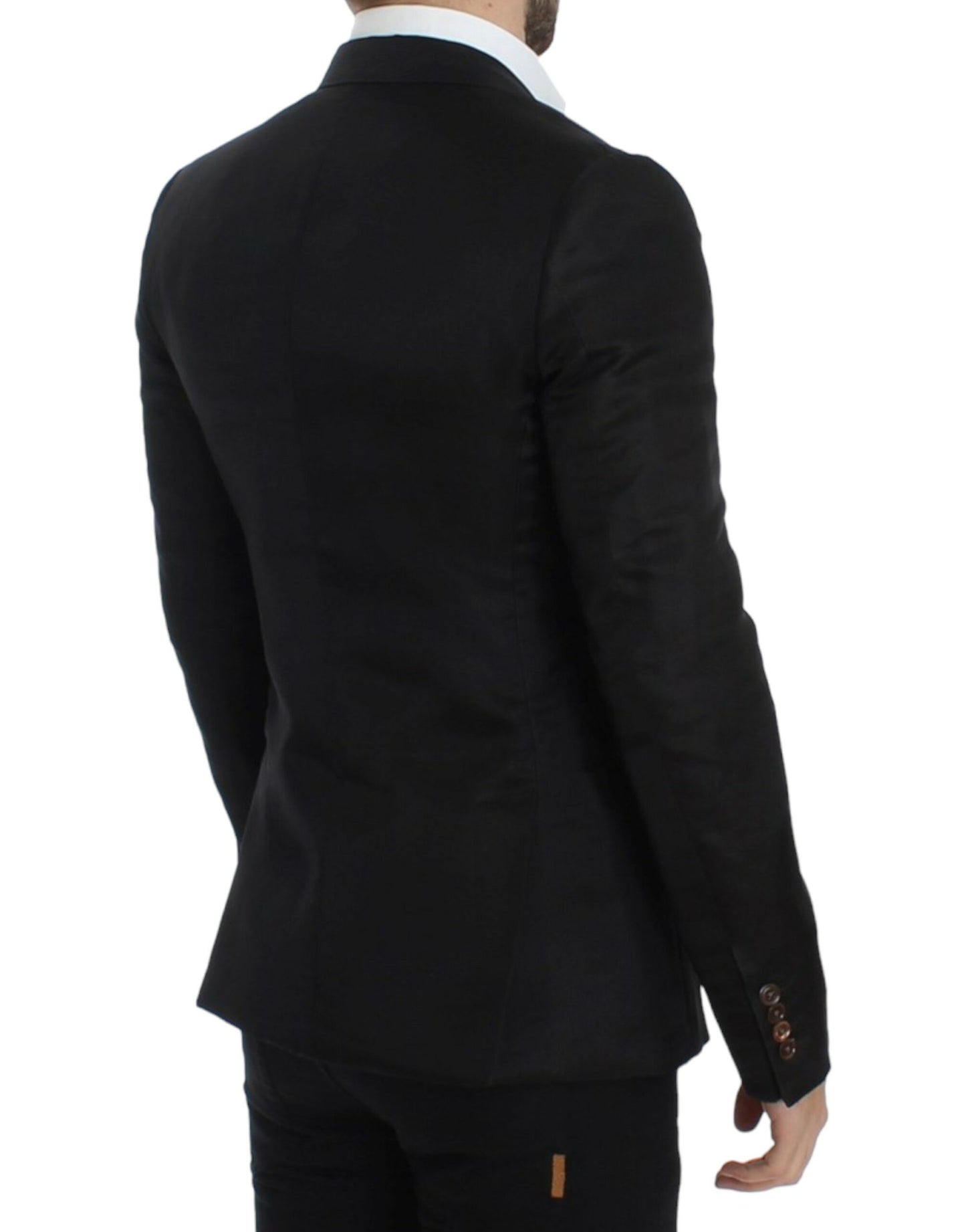 Dolce & Gabbana Elegante blazer de dos botones en mezcla de seda negra