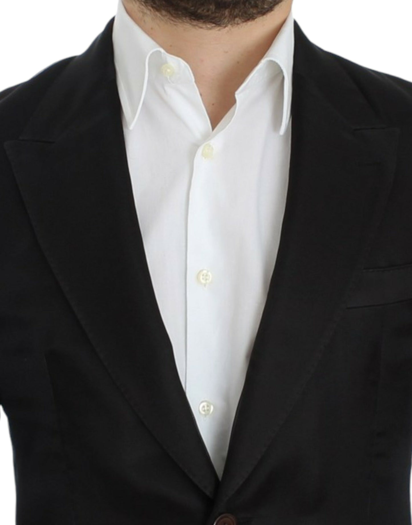 Dolce & Gabbana Elegante blazer de dos botones en mezcla de seda negra