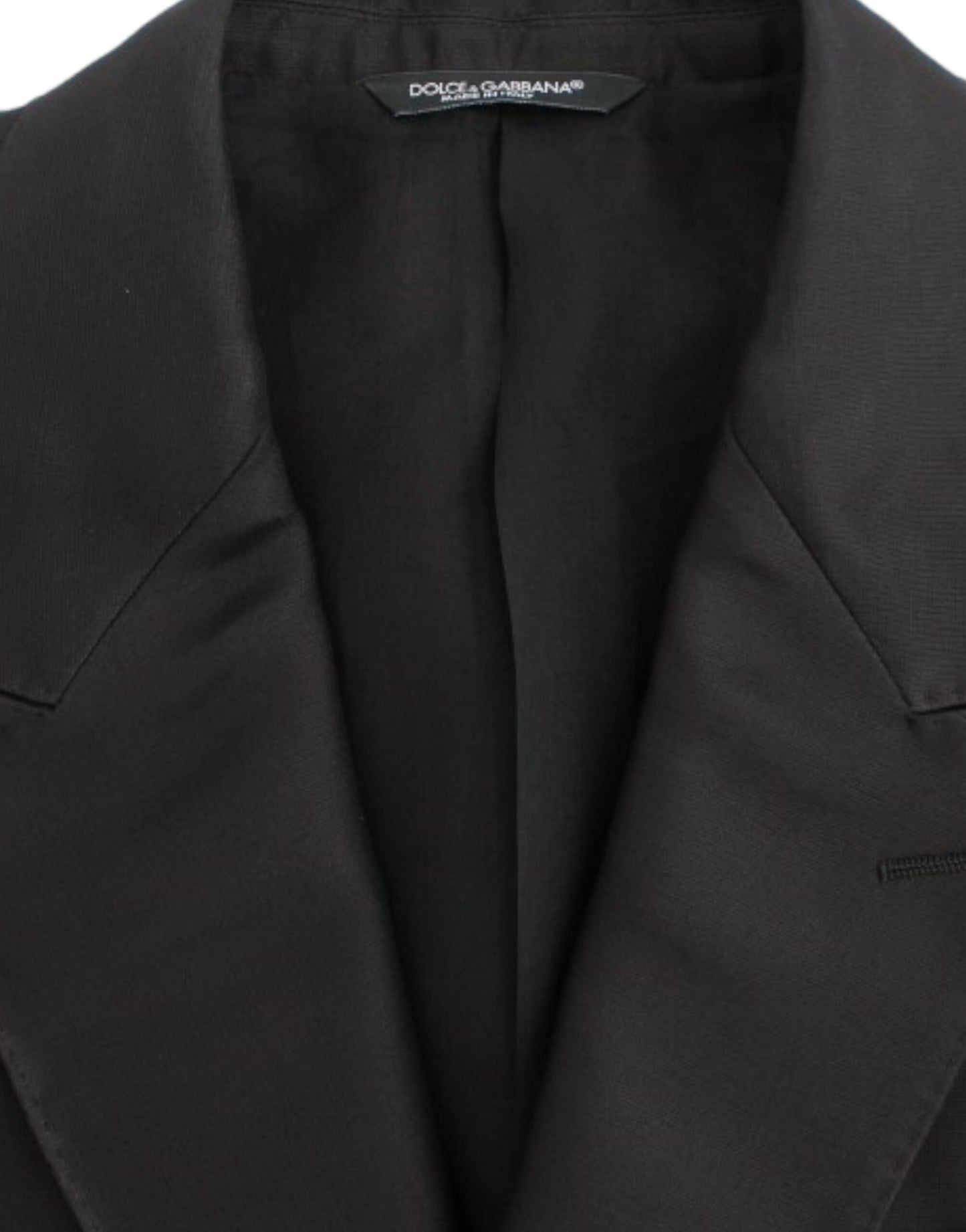 Dolce & Gabbana Elegante blazer de dos botones en mezcla de seda negra