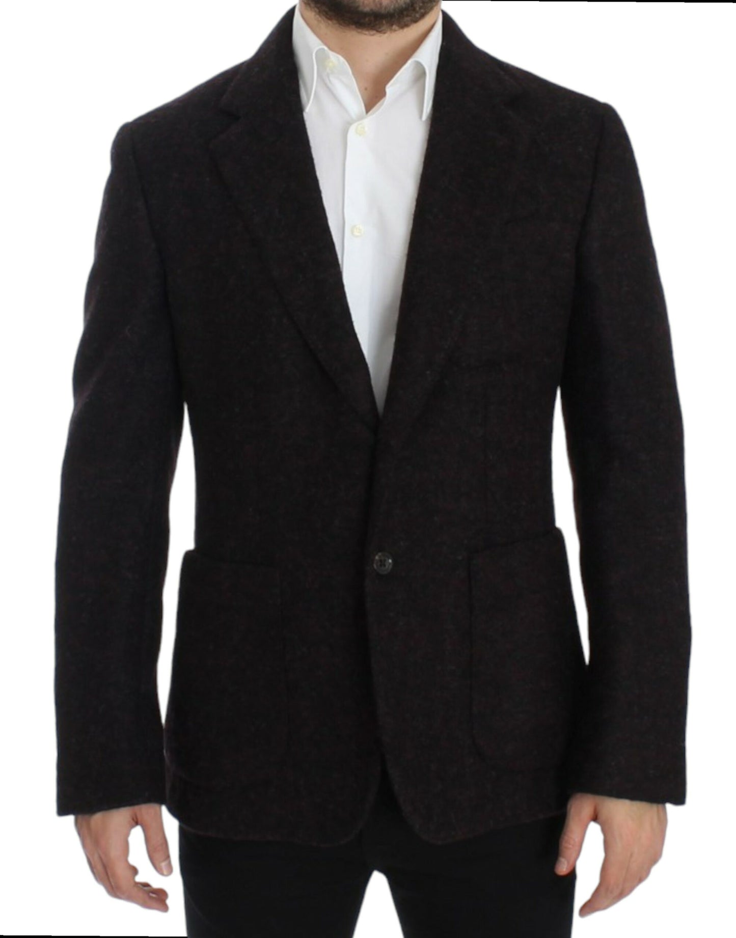 Dolce & Gabbana Chaqueta blazer de dos botones de alpaga burdeos