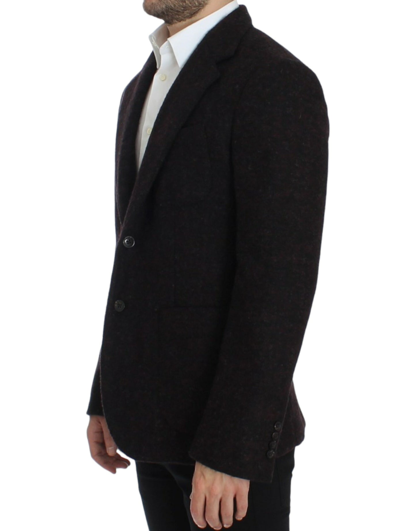 Dolce & Gabbana Chaqueta blazer de dos botones de alpaga burdeos