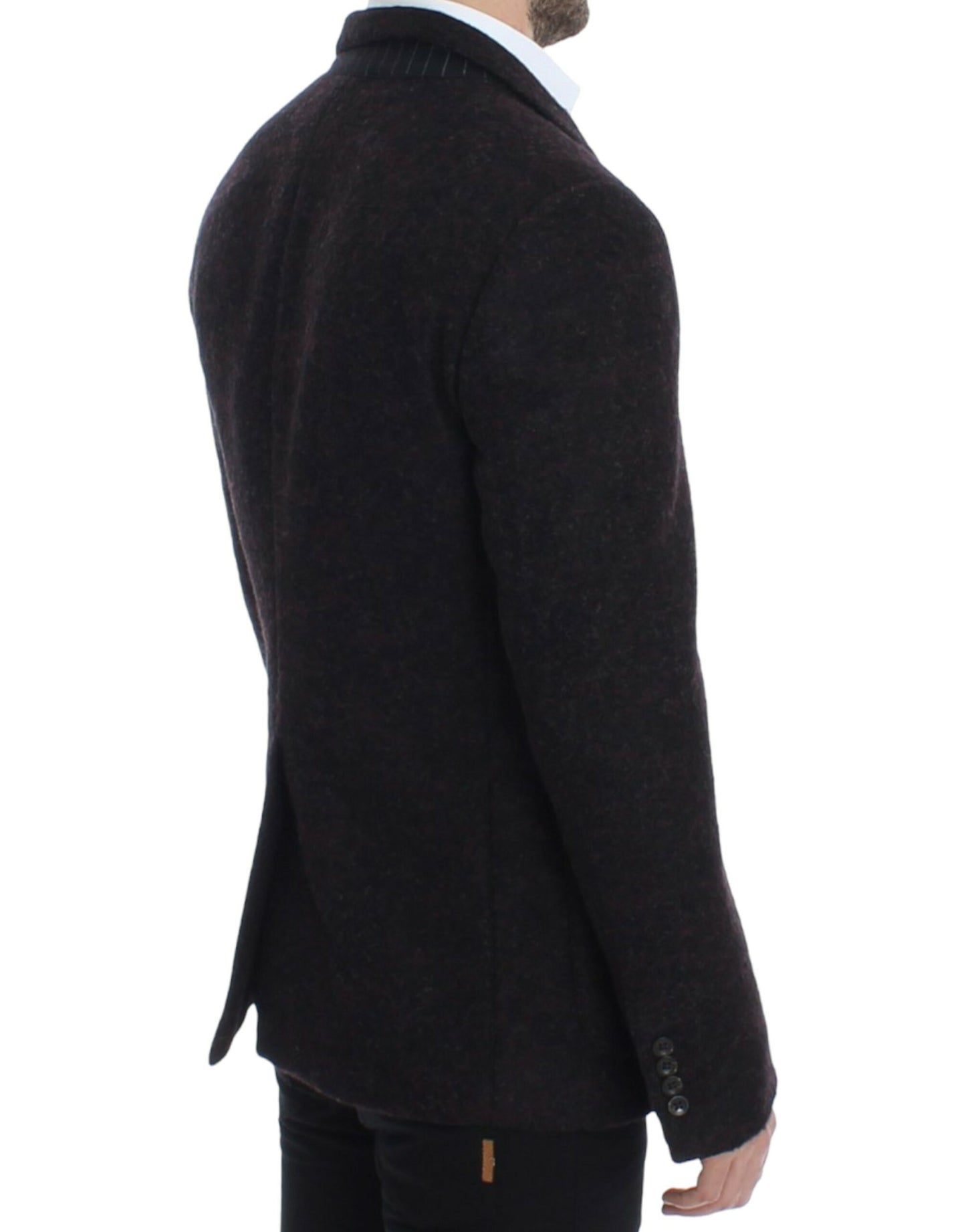 Dolce & Gabbana Chaqueta blazer de dos botones de alpaga burdeos
