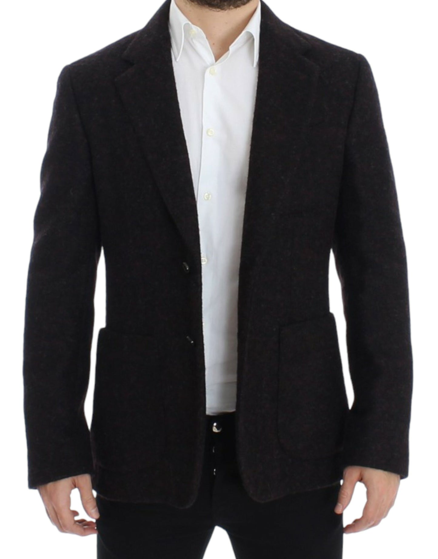 Dolce & Gabbana Chaqueta blazer de dos botones de alpaga burdeos