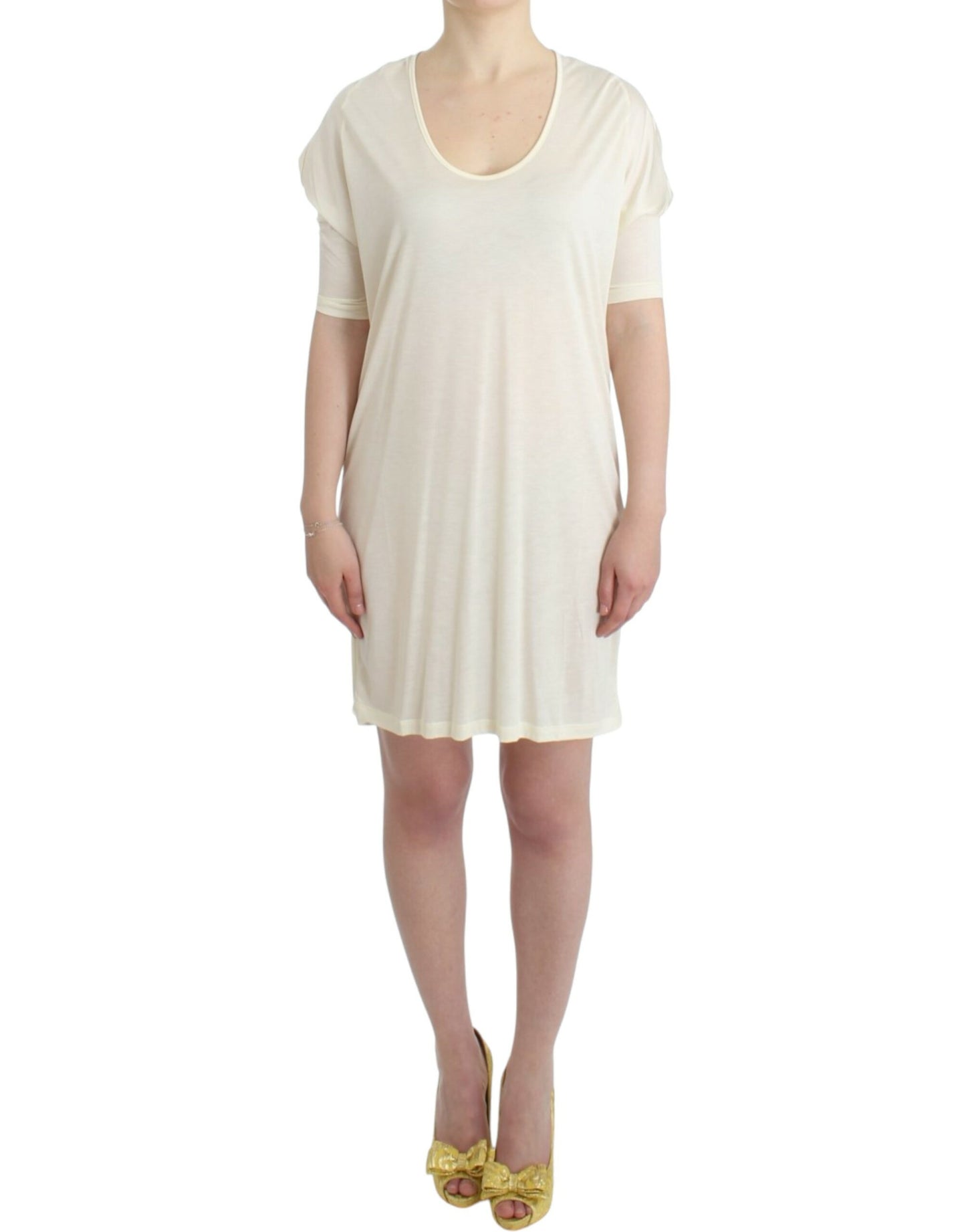 Costume National Chic White Modal Above-Knee Dress - Elegance Online Limited