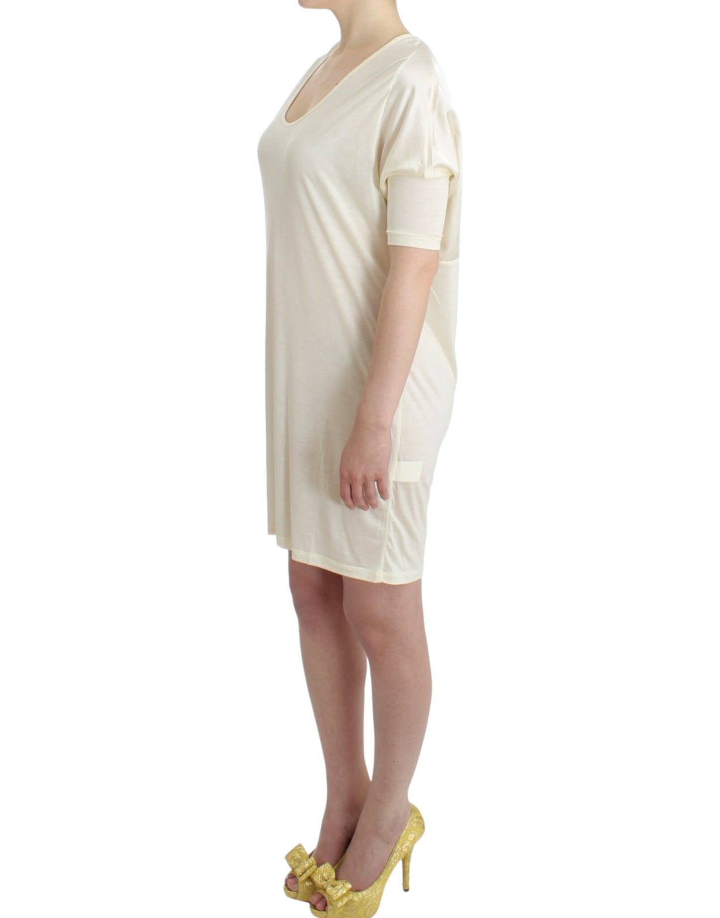 Costume National Chic White Modal Above-Knee Dress - Elegance Online Limited