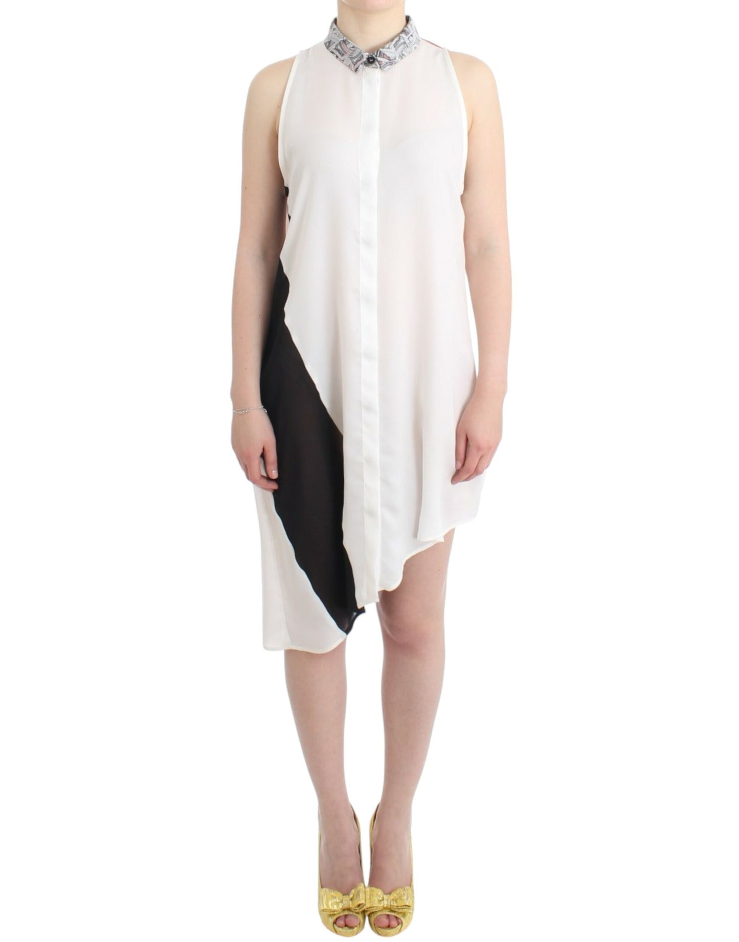 Costume National Asymmetric Hem Button-Up Shirt Dress - Elegance Online Limited