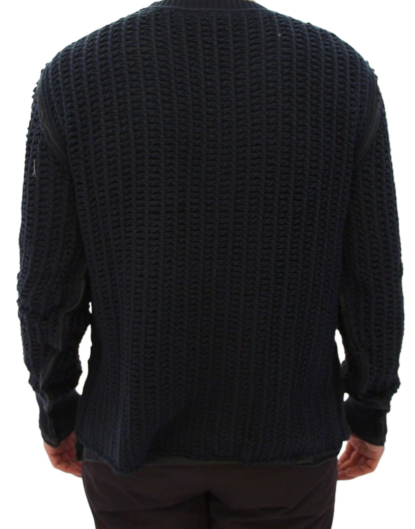 Suéter elegante en capas azul y negro de Dolce & Gabbana