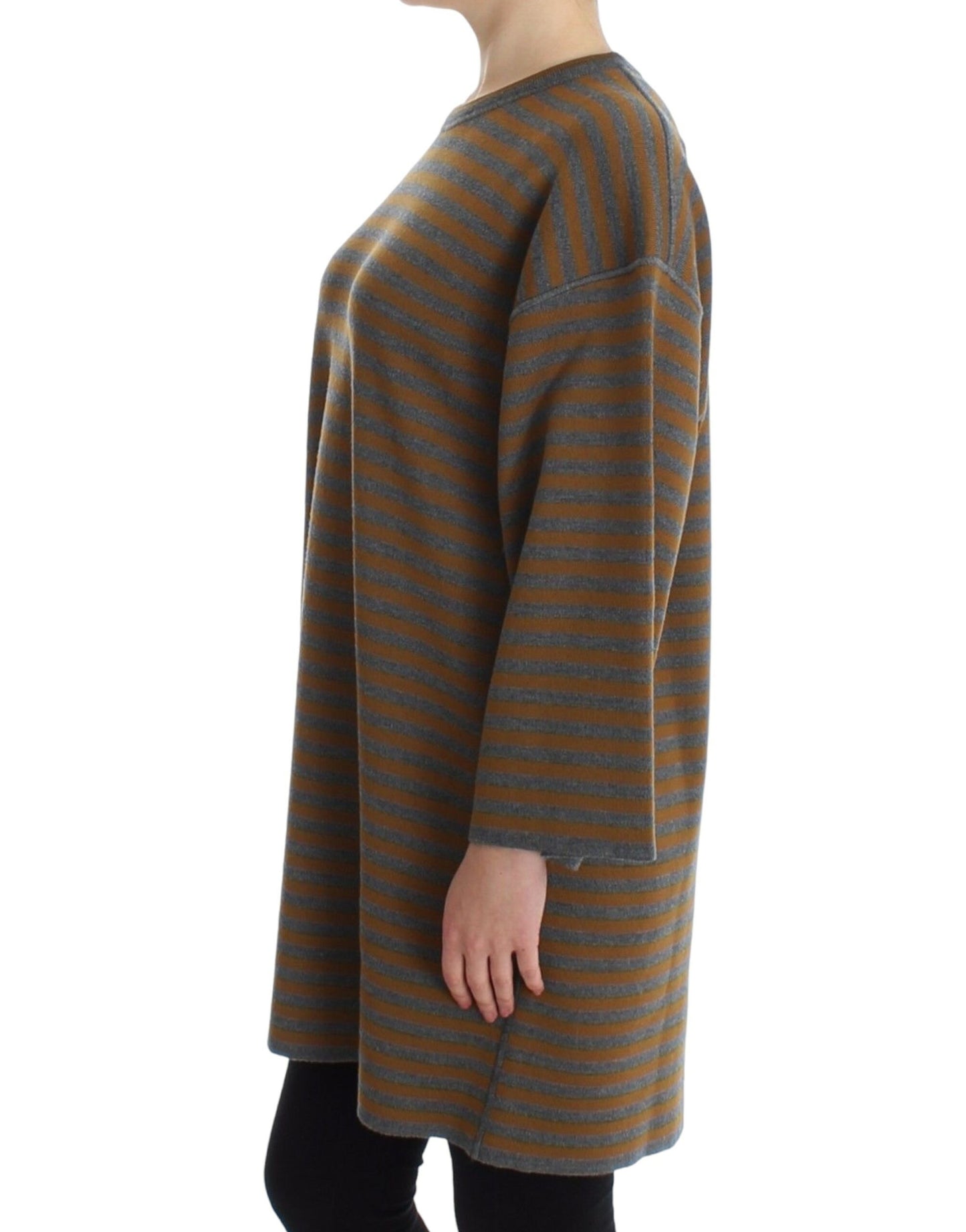 Dolce & Gabbana Yellow & Gray Striped Oversized Sweater - Elegance Online Limited