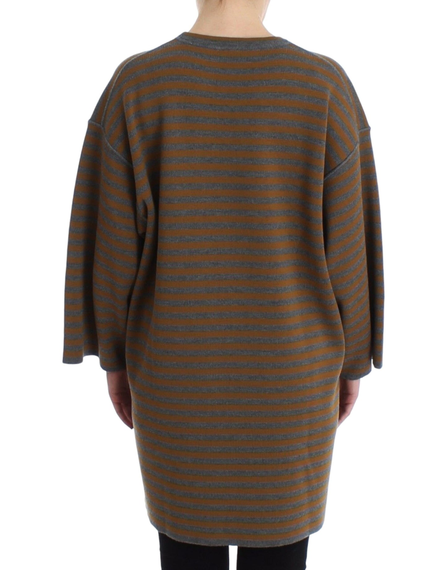 Dolce & Gabbana Yellow & Gray Striped Oversized Sweater - Elegance Online Limited