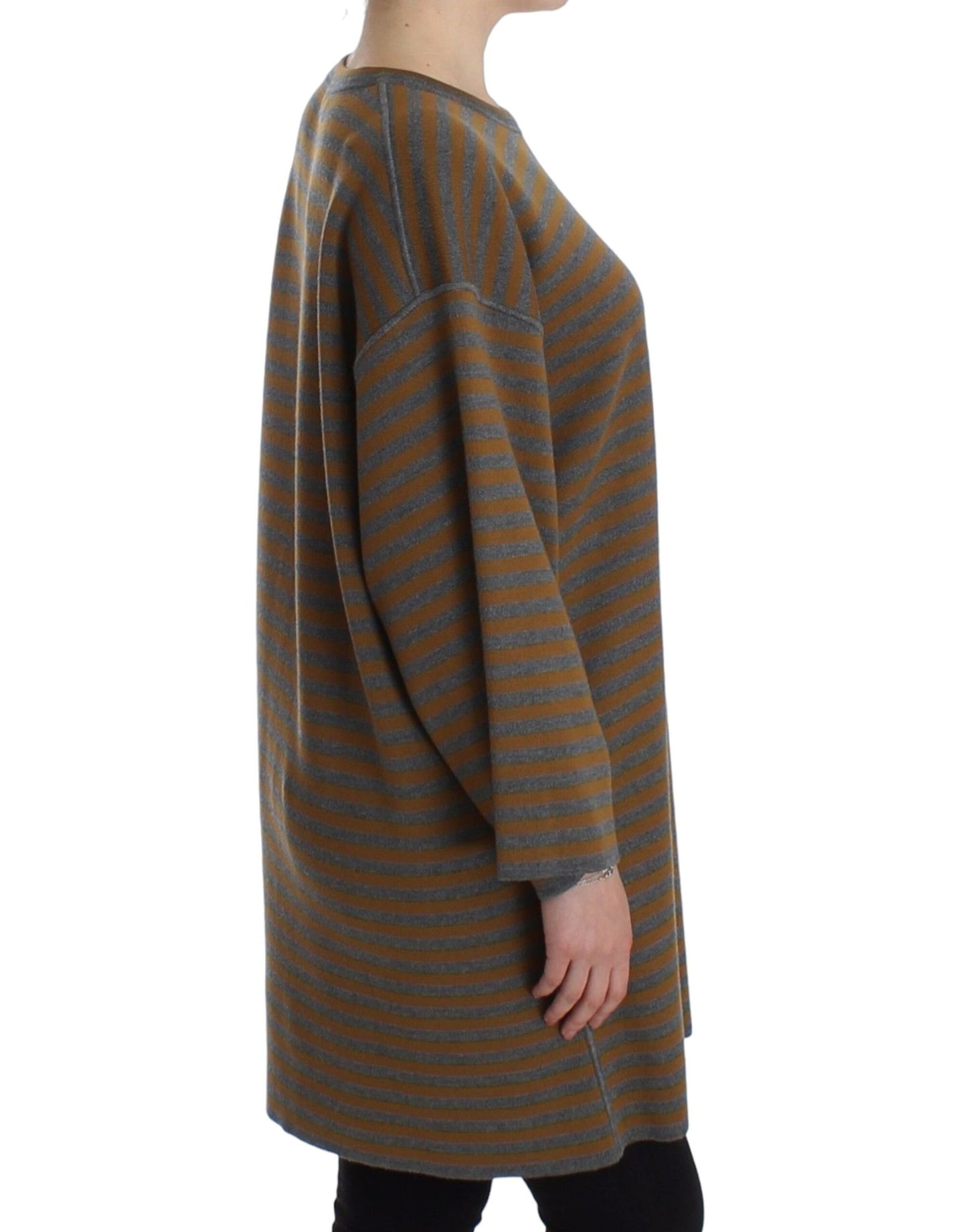 Dolce & Gabbana Yellow & Gray Striped Oversized Sweater - Elegance Online Limited