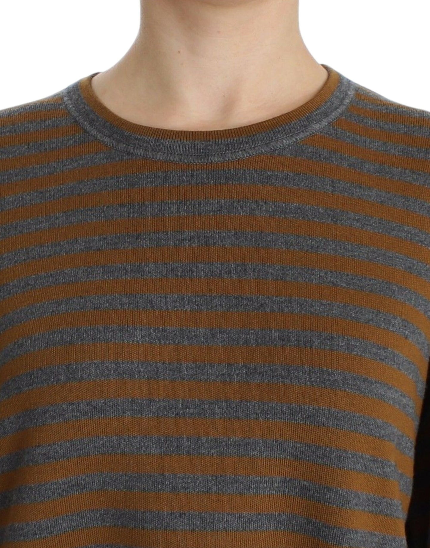 Dolce & Gabbana Yellow & Gray Striped Oversized Sweater - Elegance Online Limited