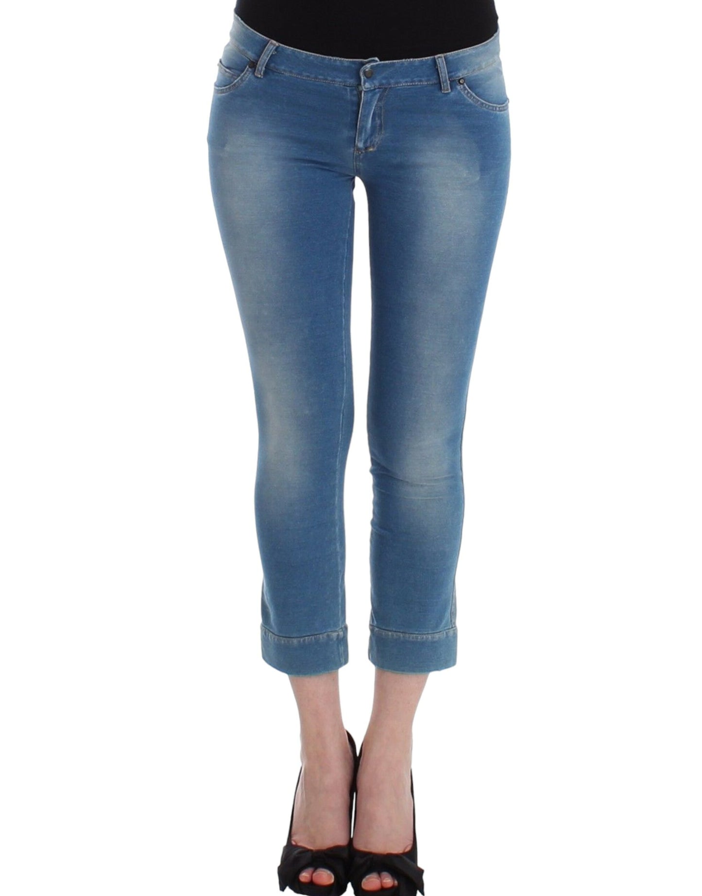 Ermanno Scervino Chic Blue Capri Jeans for Elegant Summers - Elegance Online Limited