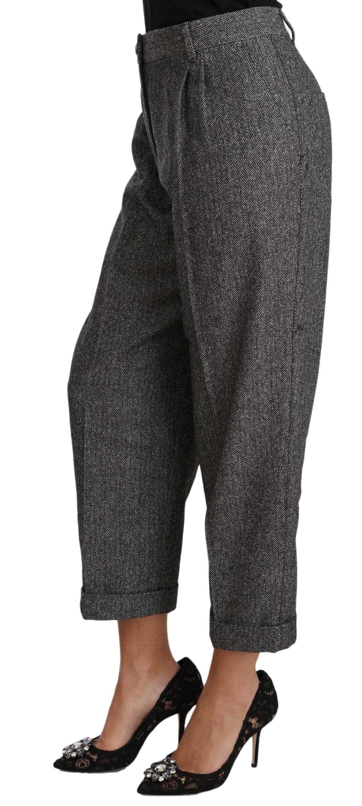 Dolce & Gabbana Elegant Gray Wool-Blend Trousers - Elegance Online Limited