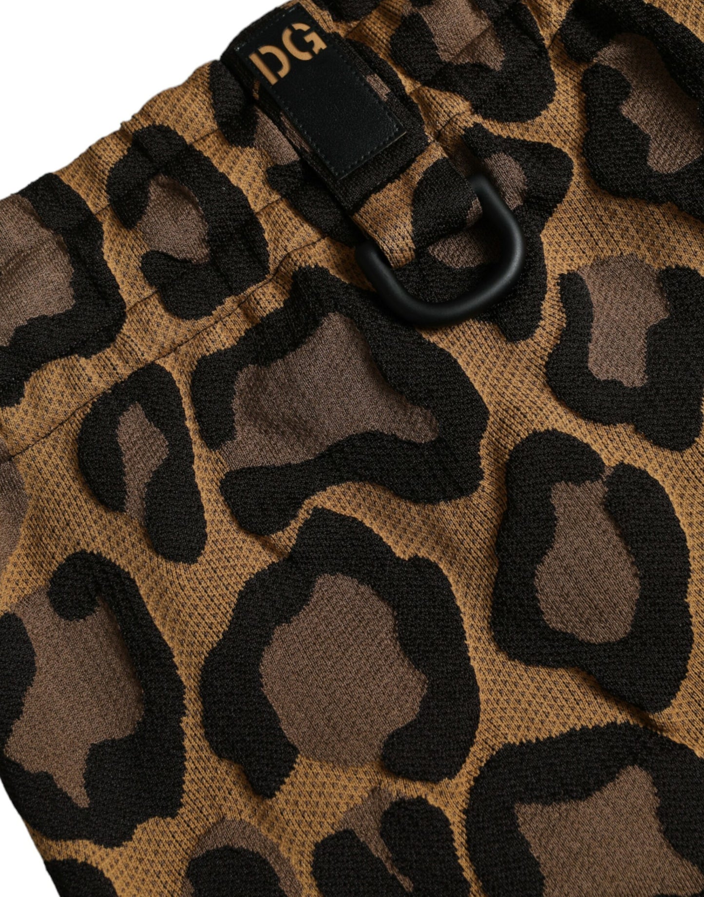 Pantalon de jogging en polyester imprimé léopard marron Dolce & Gabbana