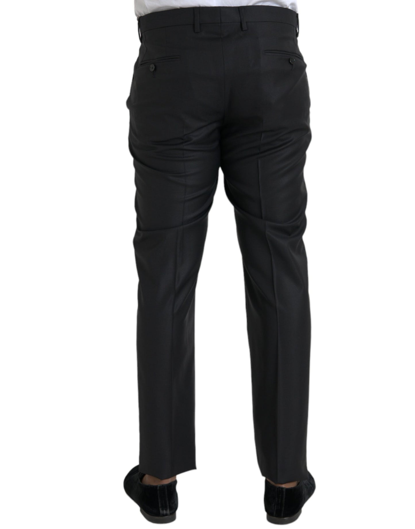 Pantalon skinny en laine et soie noir Dolce & Gabbana