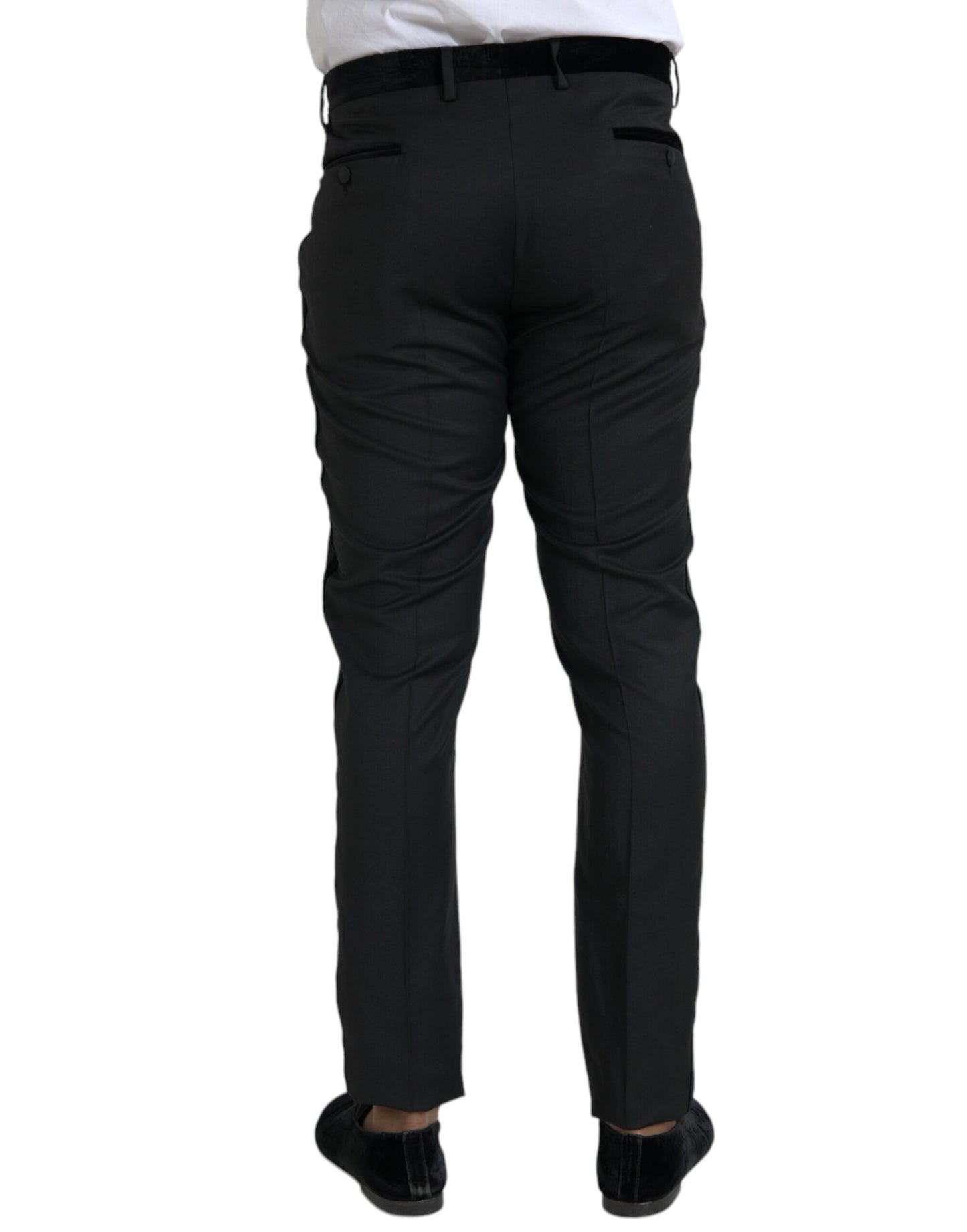 Pantalon skinny en soie noire Dolce & Gabbana pour homme