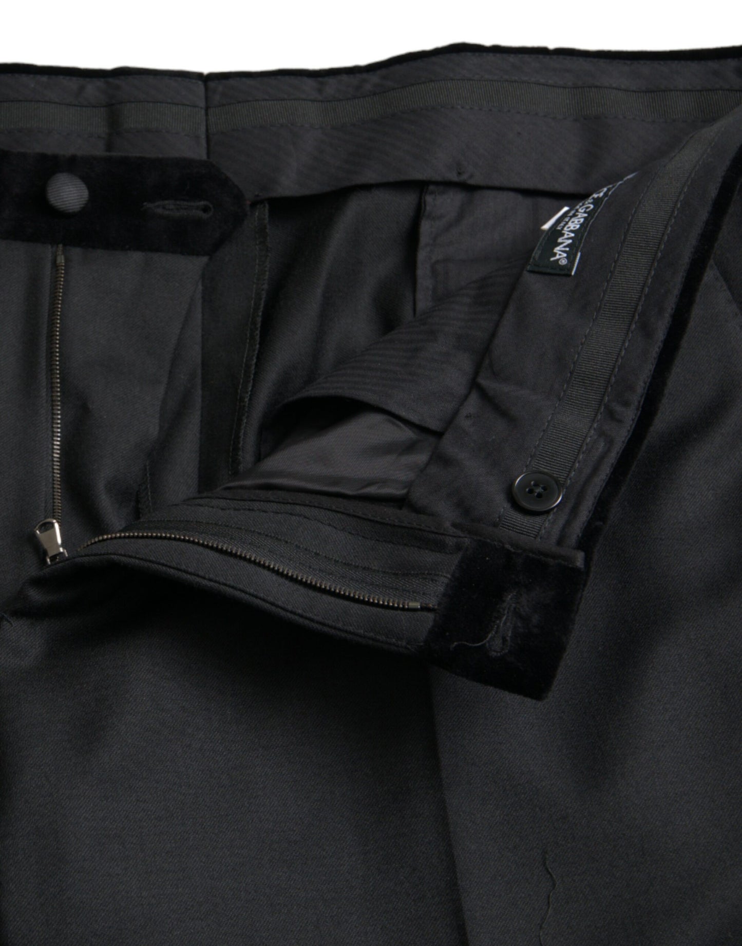 Pantalon skinny en soie noire Dolce & Gabbana pour homme