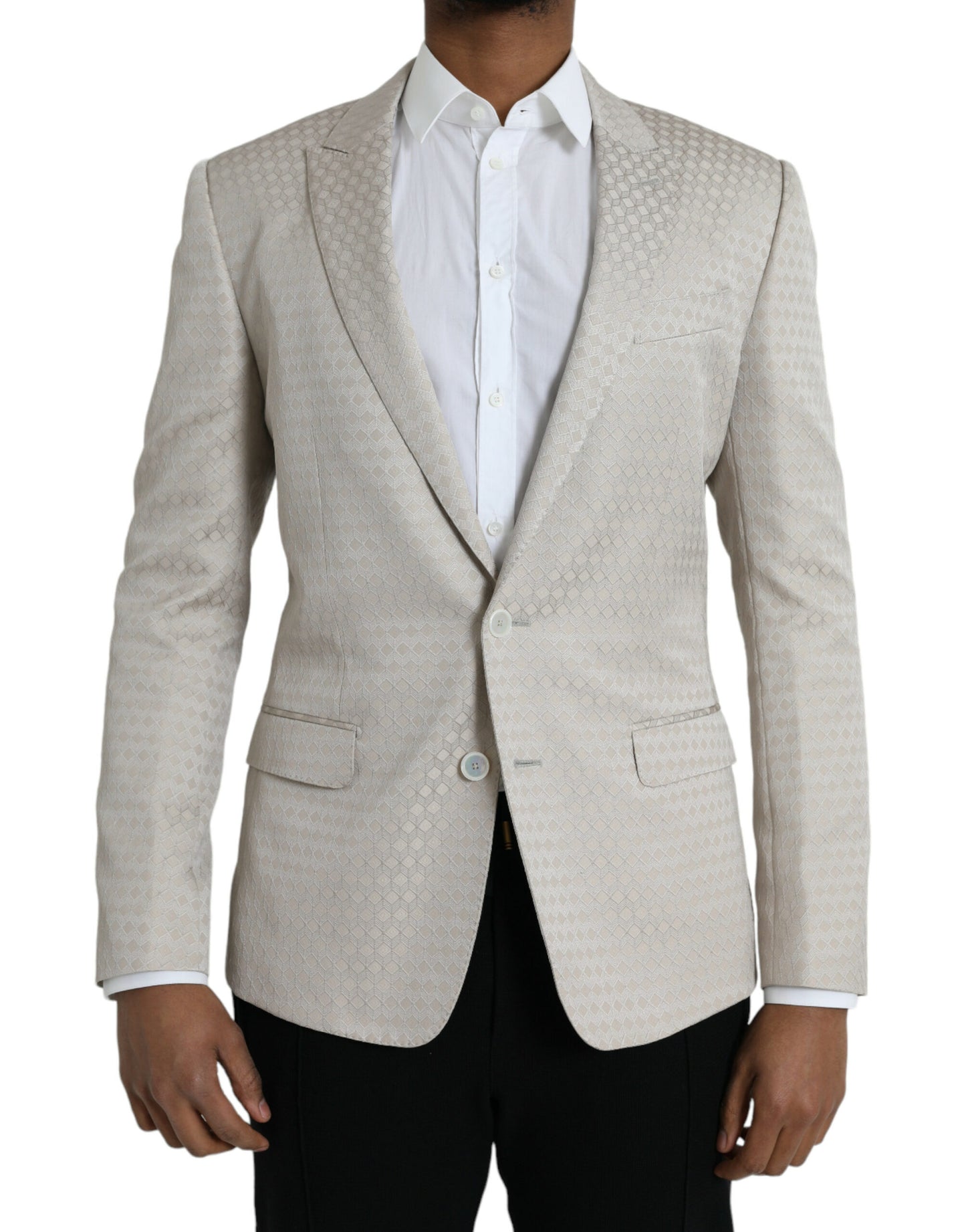 Abrigo tipo blazer con botonadura sencilla MARTINI en color beige de Dolce & Gabbana
