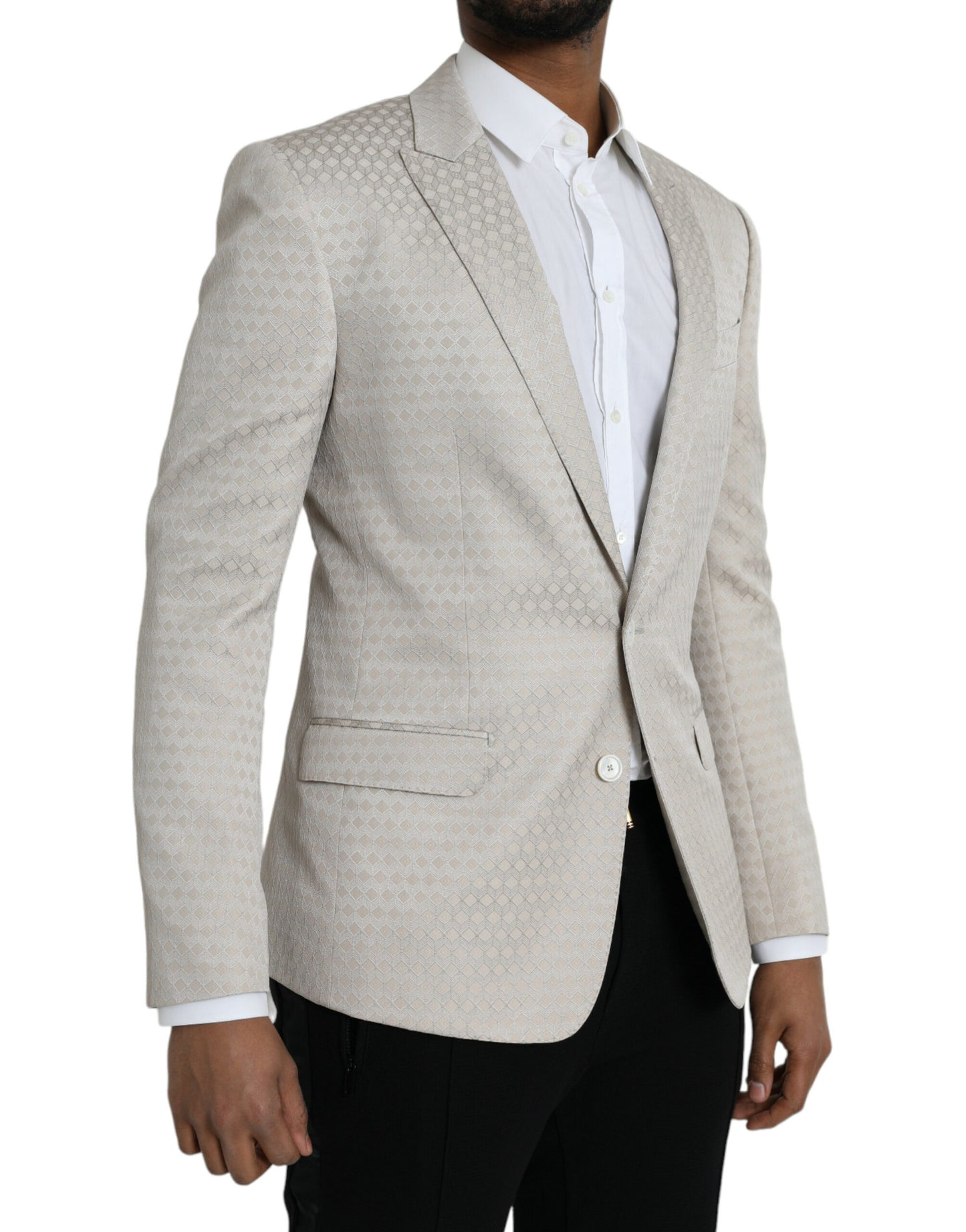 Abrigo tipo blazer con botonadura sencilla MARTINI en color beige de Dolce & Gabbana