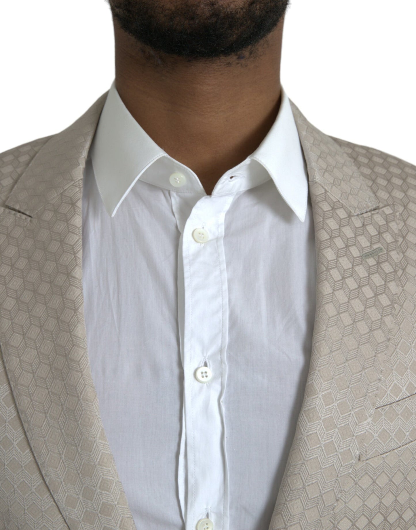Abrigo tipo blazer con botonadura sencilla MARTINI en color beige de Dolce & Gabbana