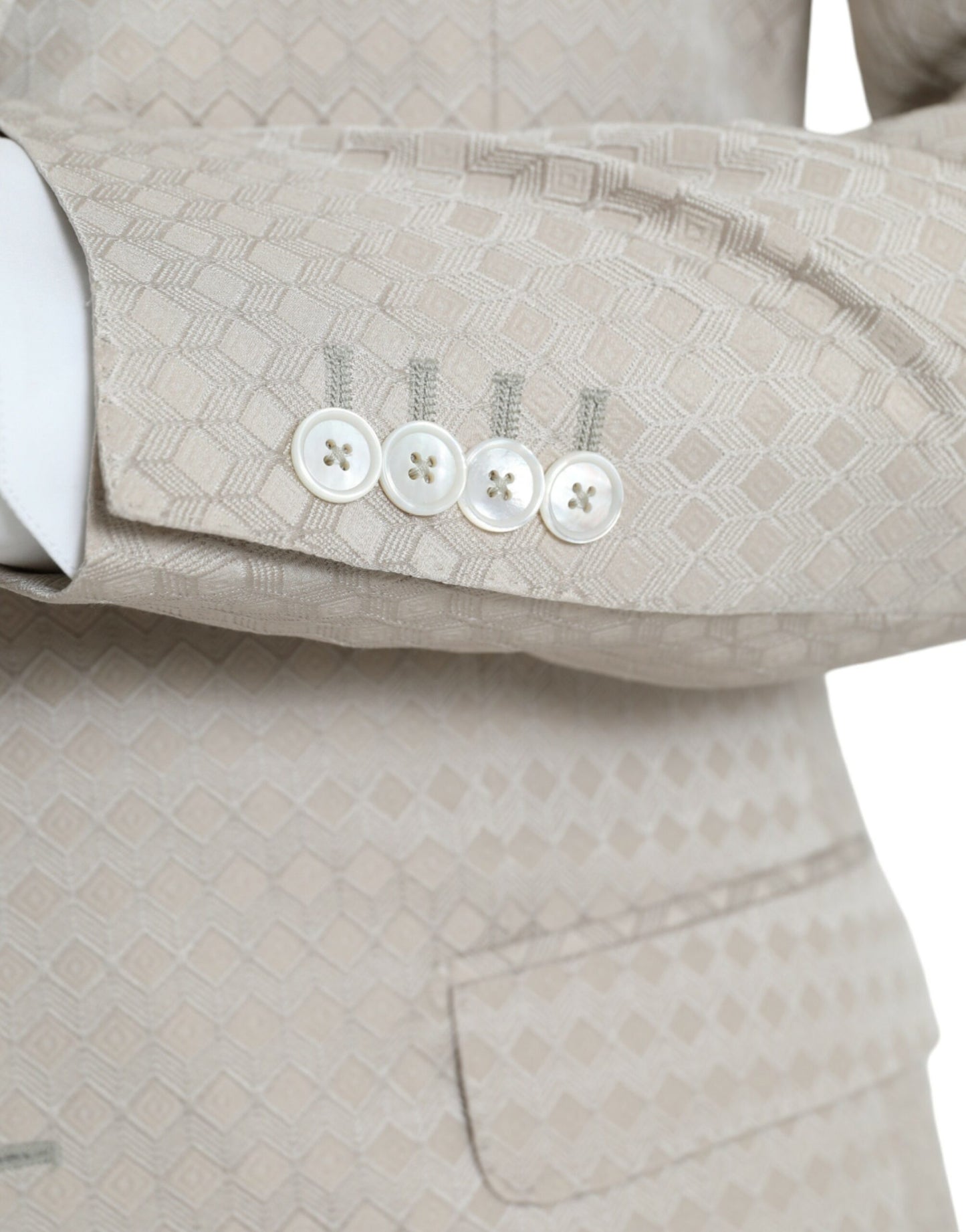 Abrigo tipo blazer con botonadura sencilla MARTINI en color beige de Dolce & Gabbana
