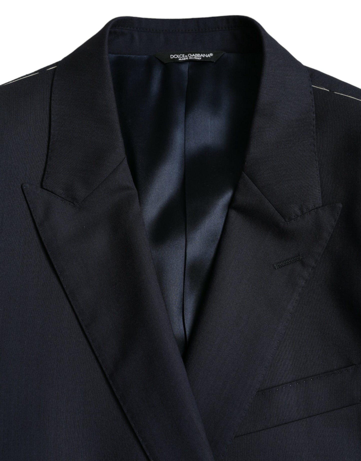 Blazer de lana azul oscuro con botonadura sencilla de Dolce & Gabbana