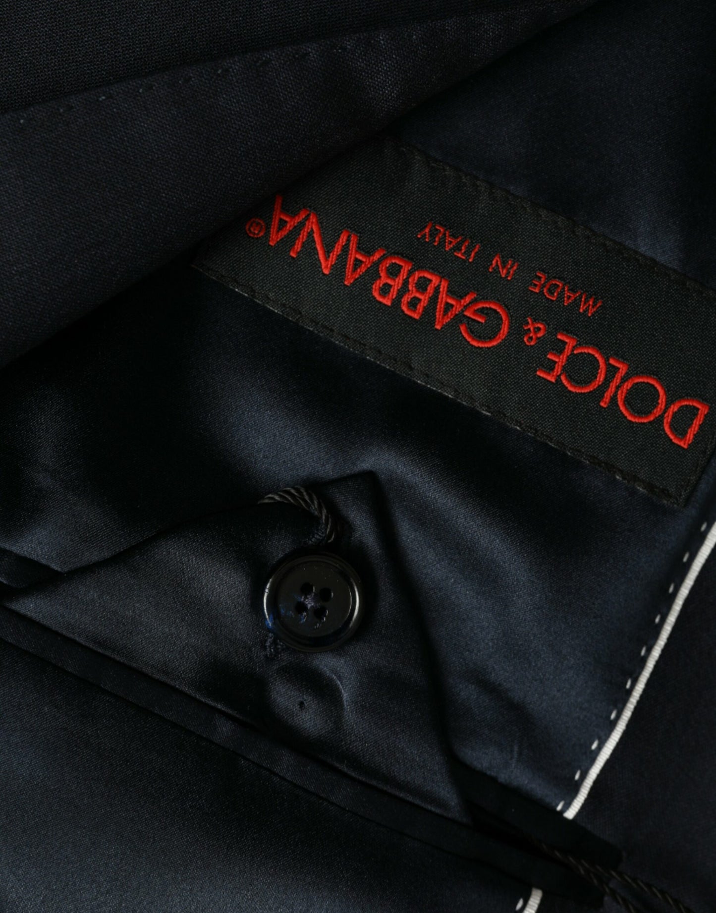 Blazer de lana azul oscuro con botonadura sencilla de Dolce & Gabbana