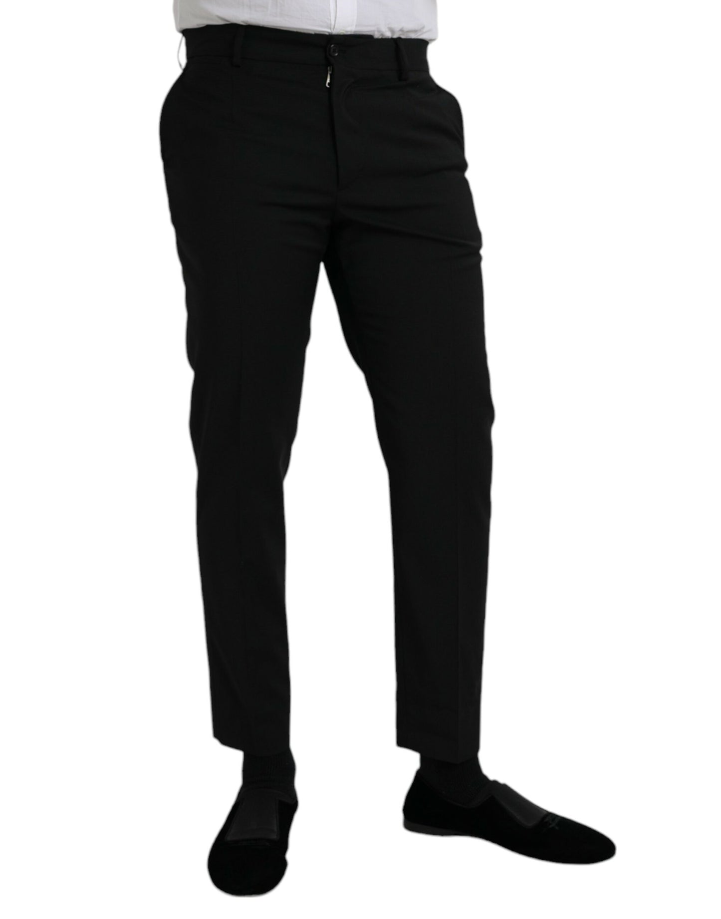 Dolce & Gabbana Pantalon formel en laine noire coupe slim