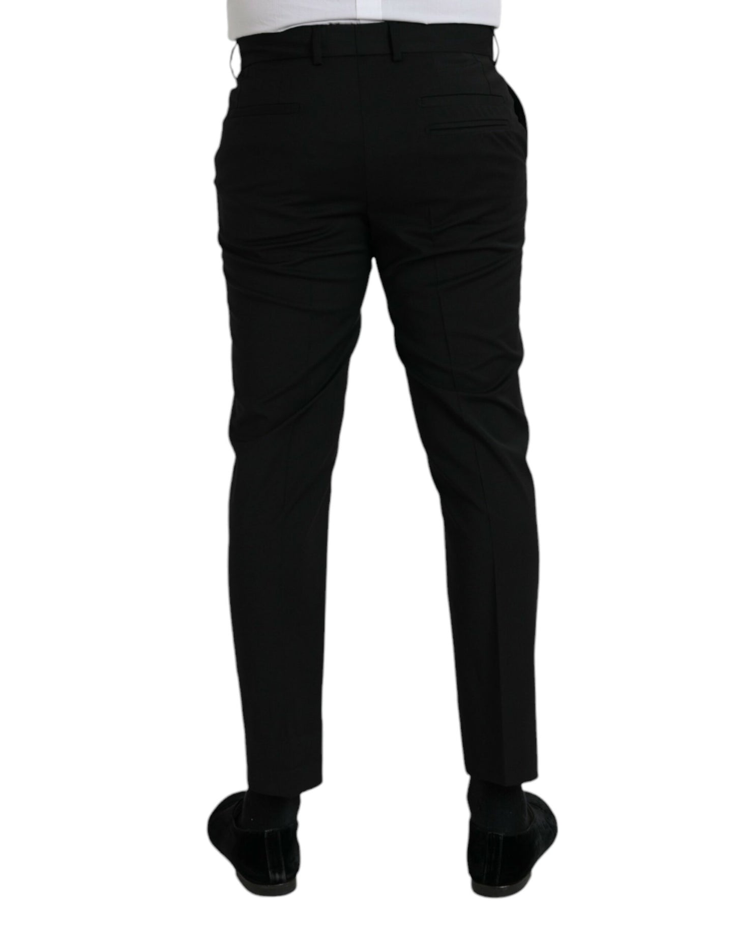 Dolce & Gabbana Pantalon formel en laine noire coupe slim