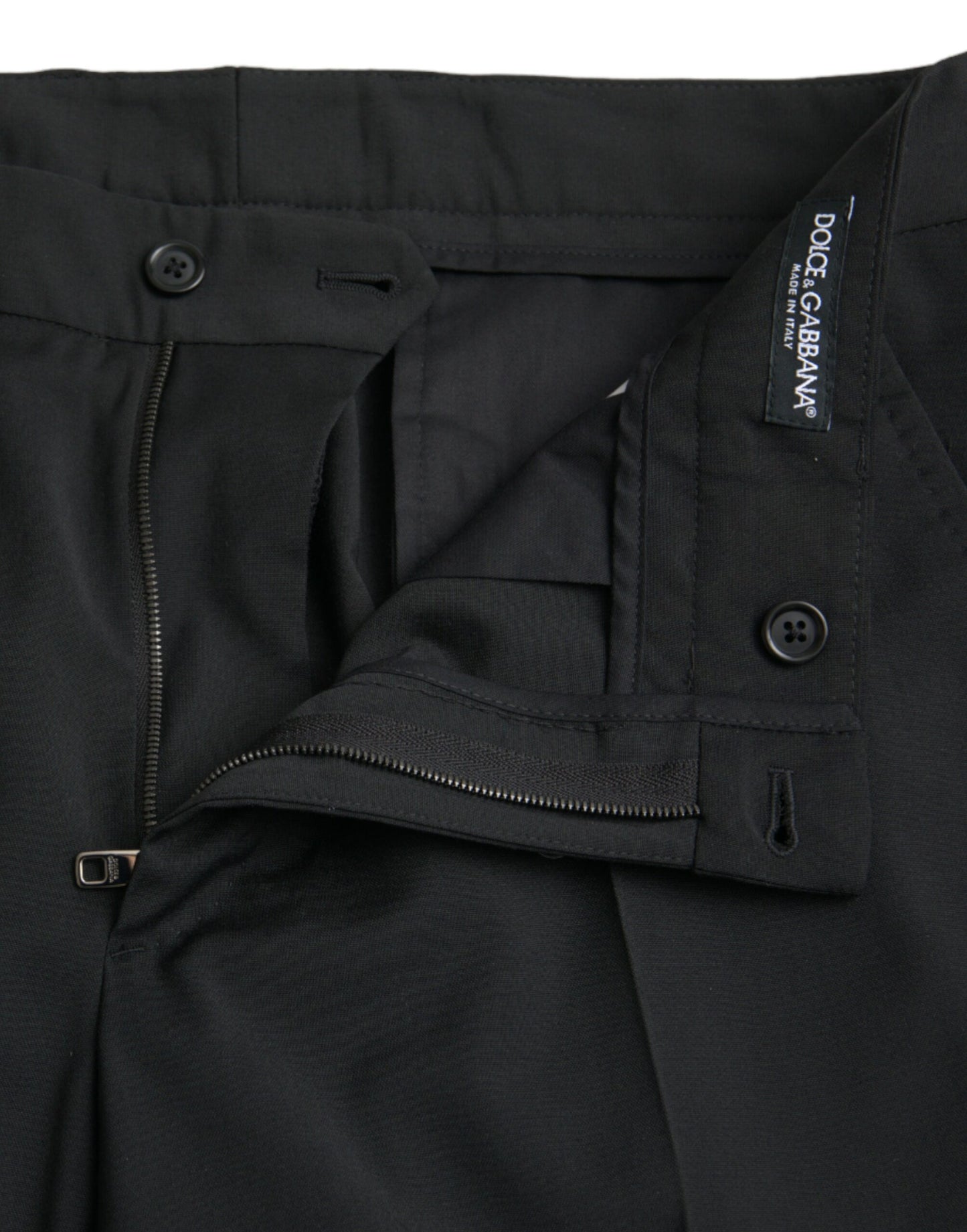 Dolce & Gabbana Pantalon formel en laine noire coupe slim